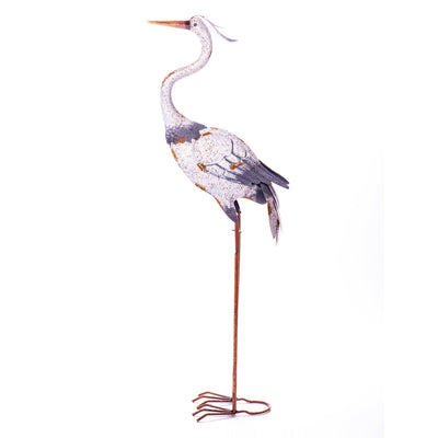 Metal garden figure crane | Handcrafted Garden Decor | Unique Home