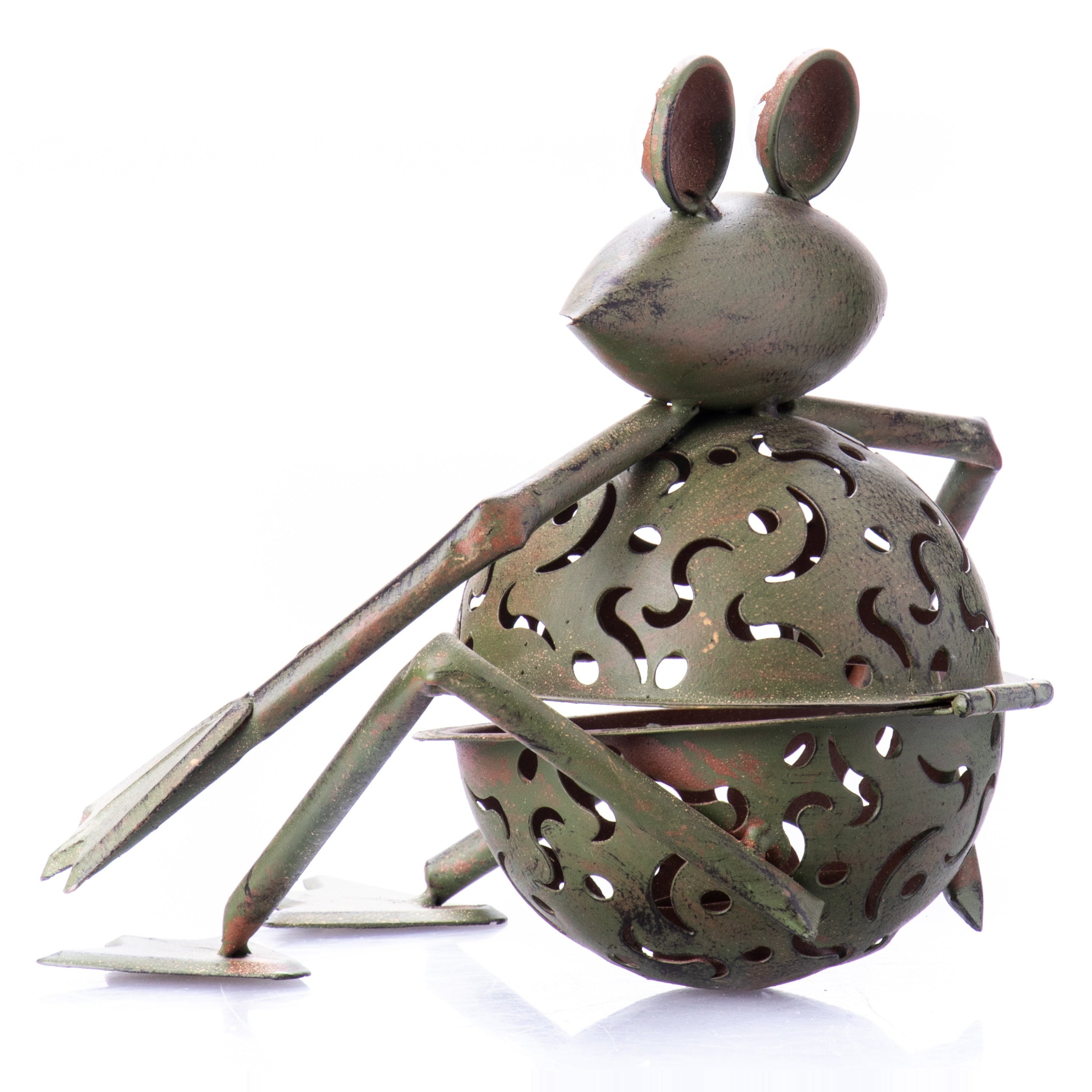 Metal tea light holder frog | Handcrafted Garden Decor | Unique Home