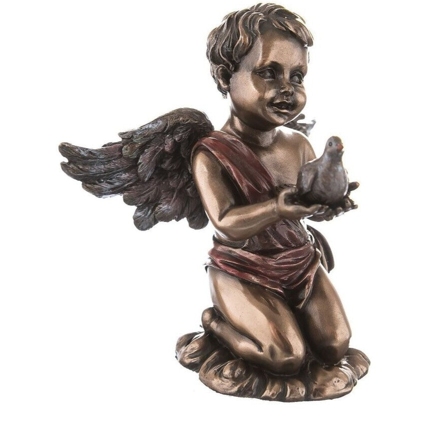 Small Cupid with Dove Statue | Mythology & Deity Sculptures