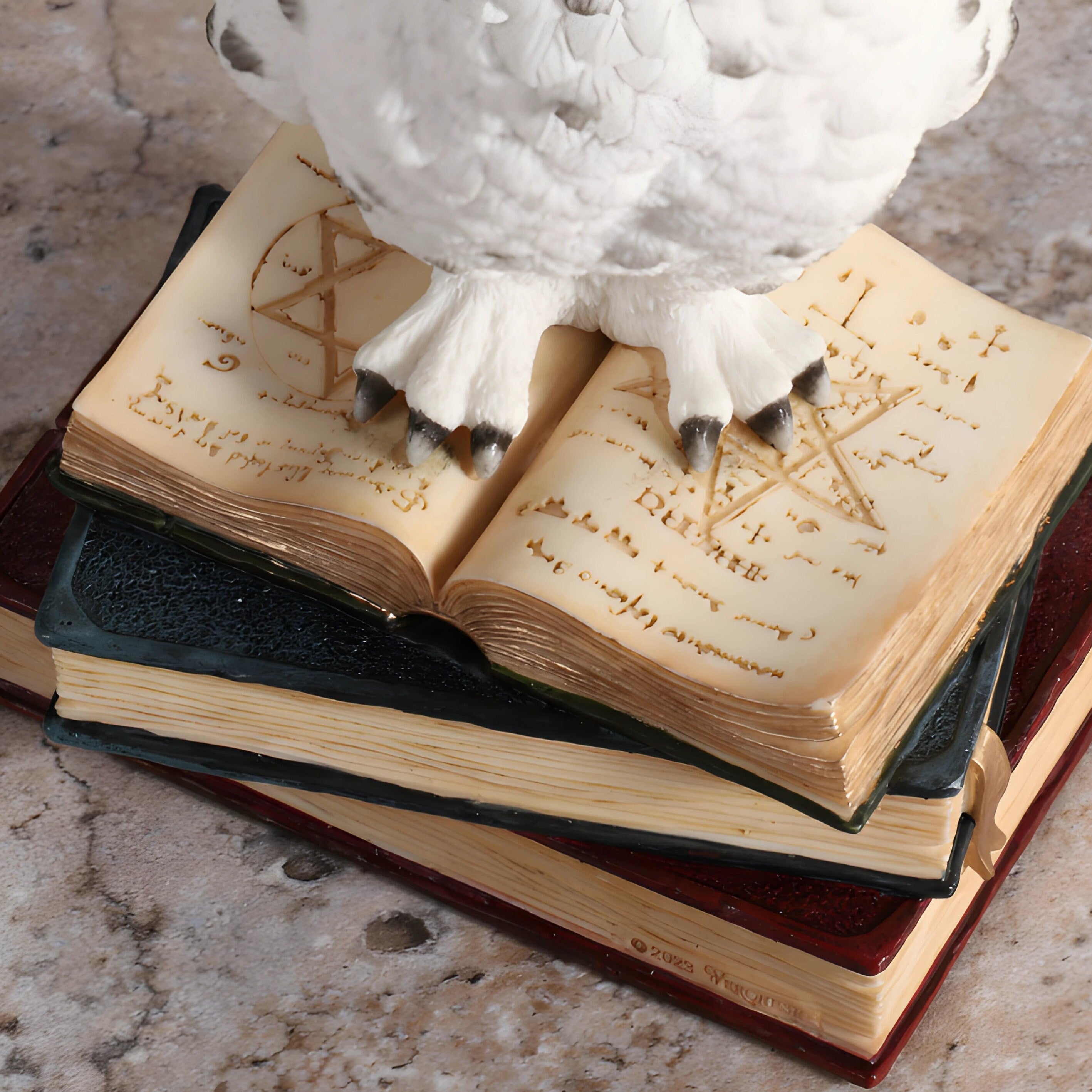 Snowy Owl on book | Animal Sculptures | Home Decor | Handcrafted