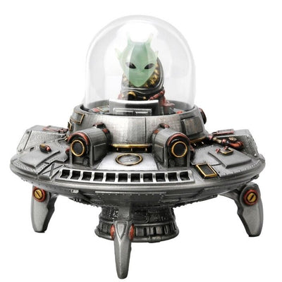Steampunk Alien in Spaceship.Alien Figurine with LED light
