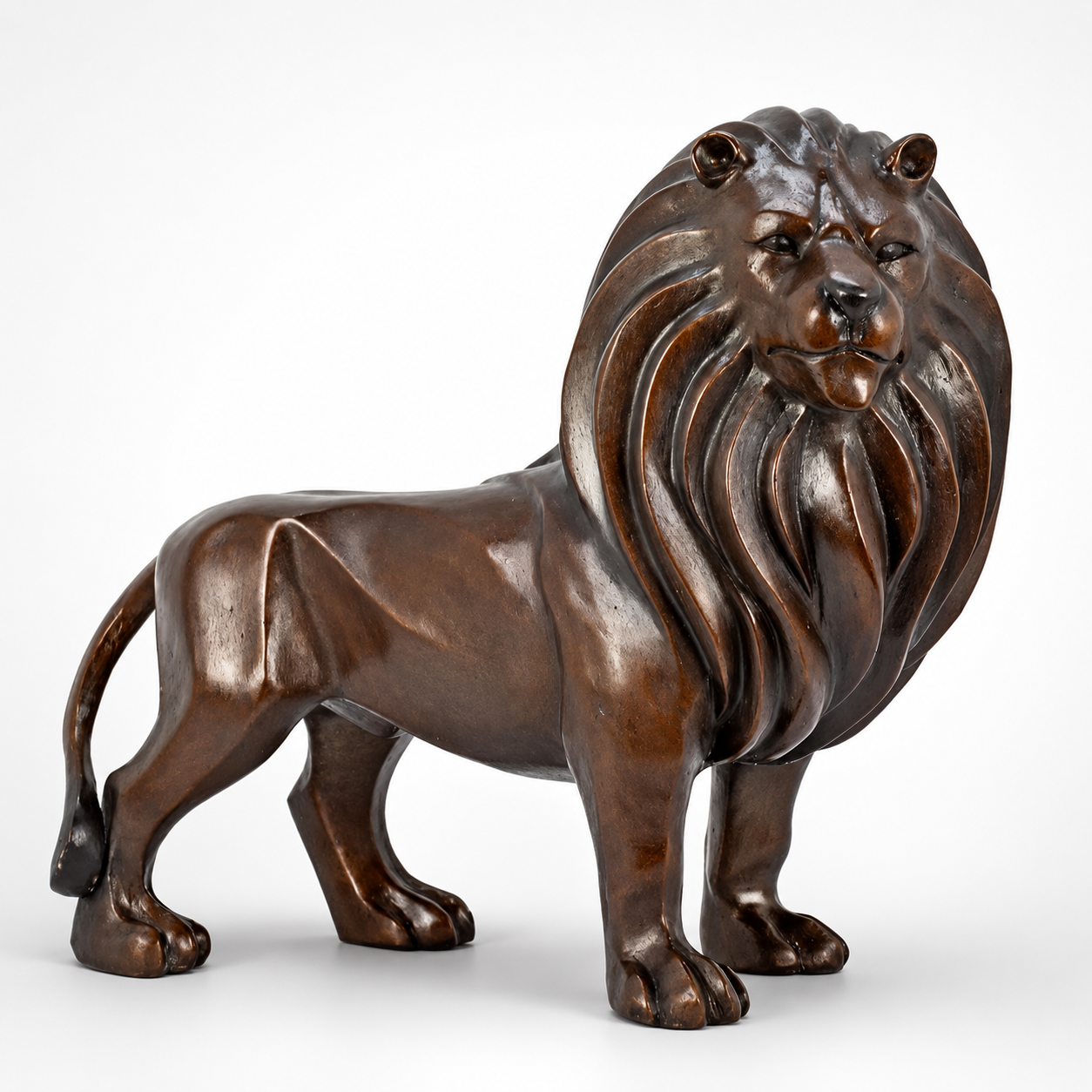 Bronze Sculpture of a Lion Office Decor | Animal Sculptures