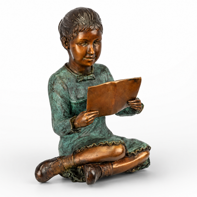 Girl Reading | Handcrafted Bronze Decor | Unique Home Accent