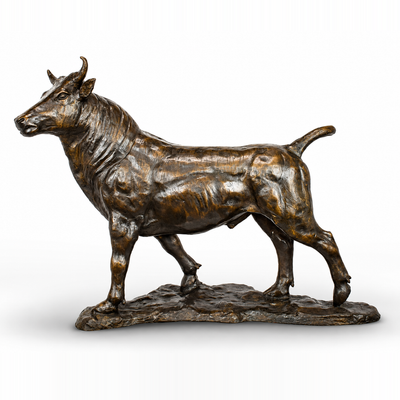 Bull on a Base | Handcrafted Bronze Decor | Unique Home Accent