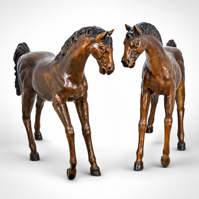 Pair of Bronze Horses | Handcrafted Bronze Decor | Unique Home Accent