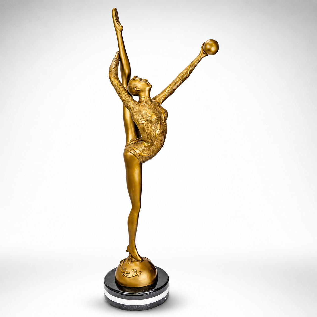 Graceful Ballet Dancer Sculpture | Handcrafted Bronze Decor