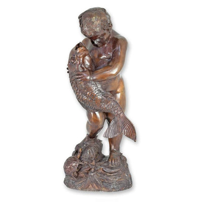 Bronze Boy with Fish Fountain