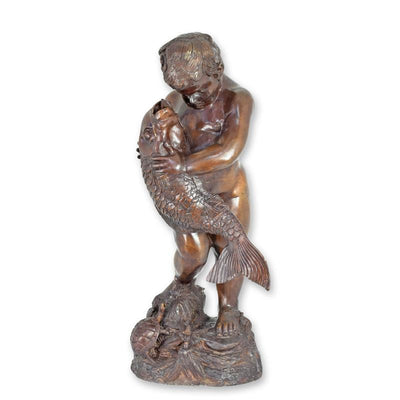 Bronze Boy with Fish Fountain