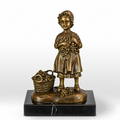 Girl with Basket of Grapes | Figurines & Statues | Home Decor