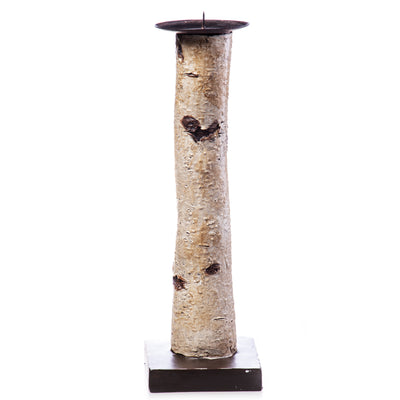 Candlestick made of polyresin in the shape of a bark | Handcrafted