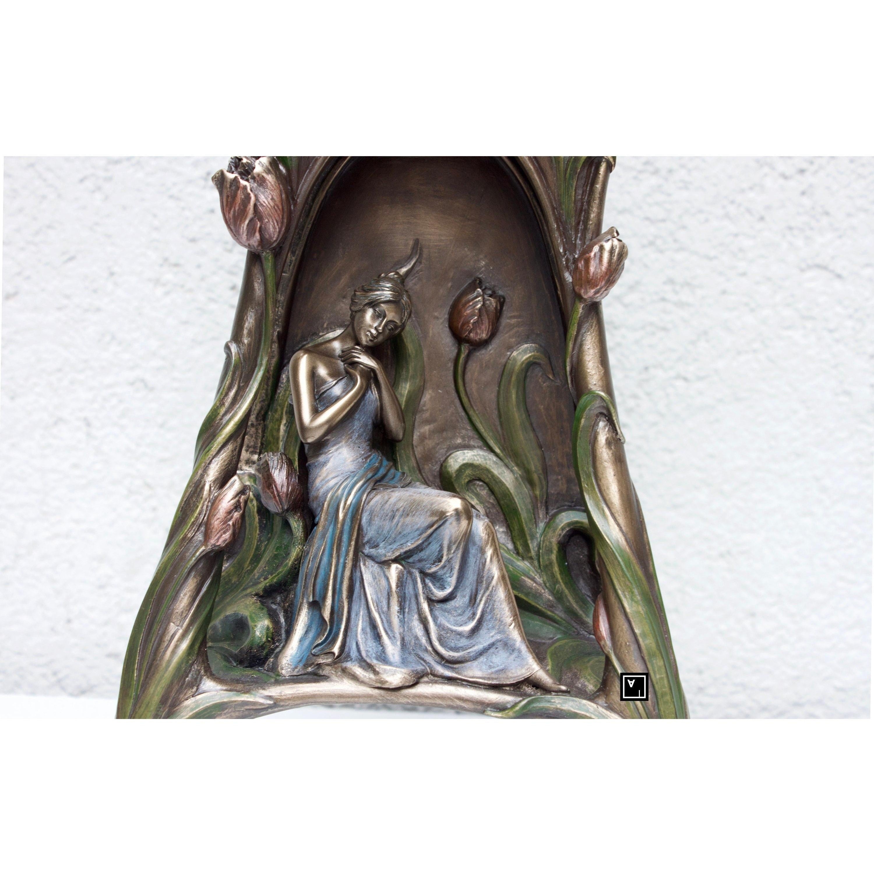 Table Clock with Woman and Flower | Clocks | Home Decor
