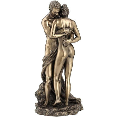 The Lovers Bronze Finished Loving Touching Couple Nude Statue