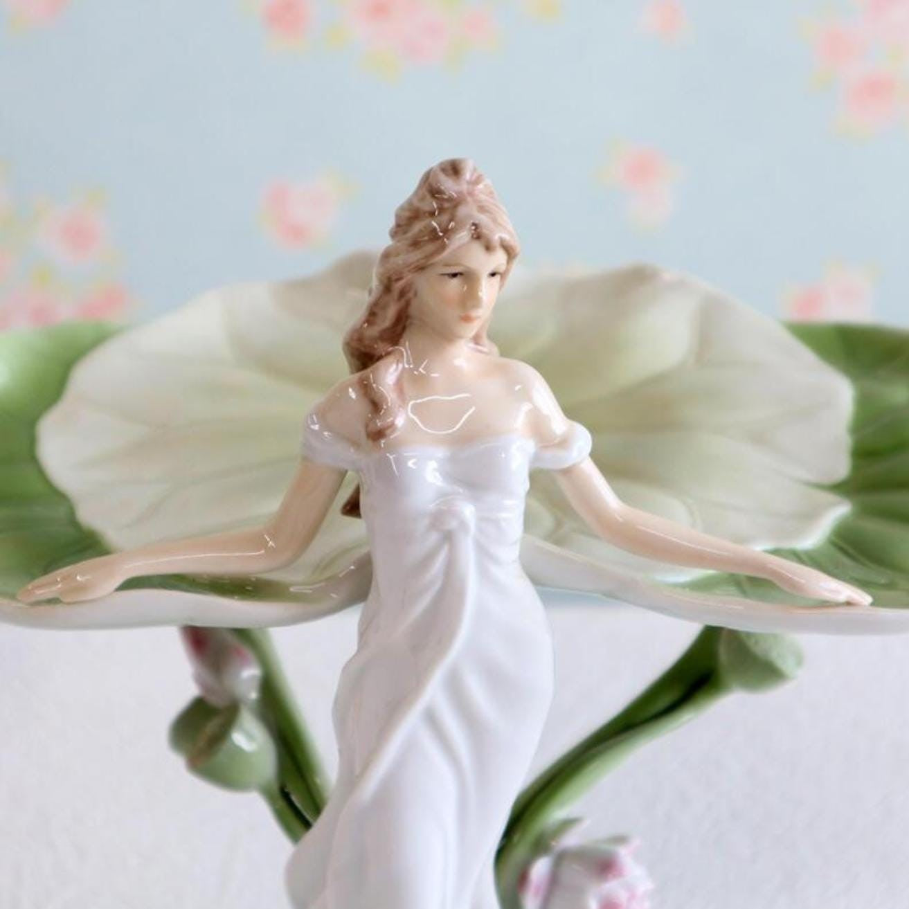 Tray with Woman and Lotus Leaf | Vases & Bowls | Home Decor