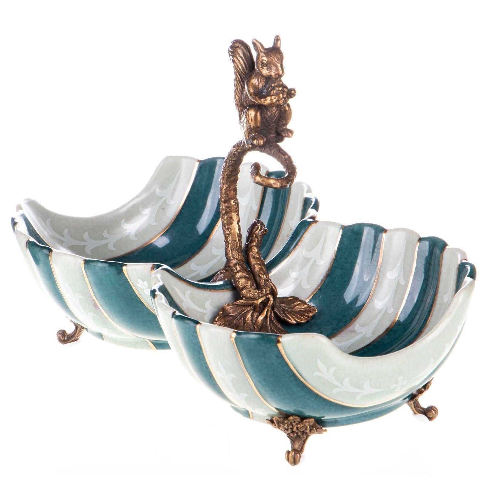 Vintage Dual Ceramic Bowl with Squirrel Handle | Vases & Bowls