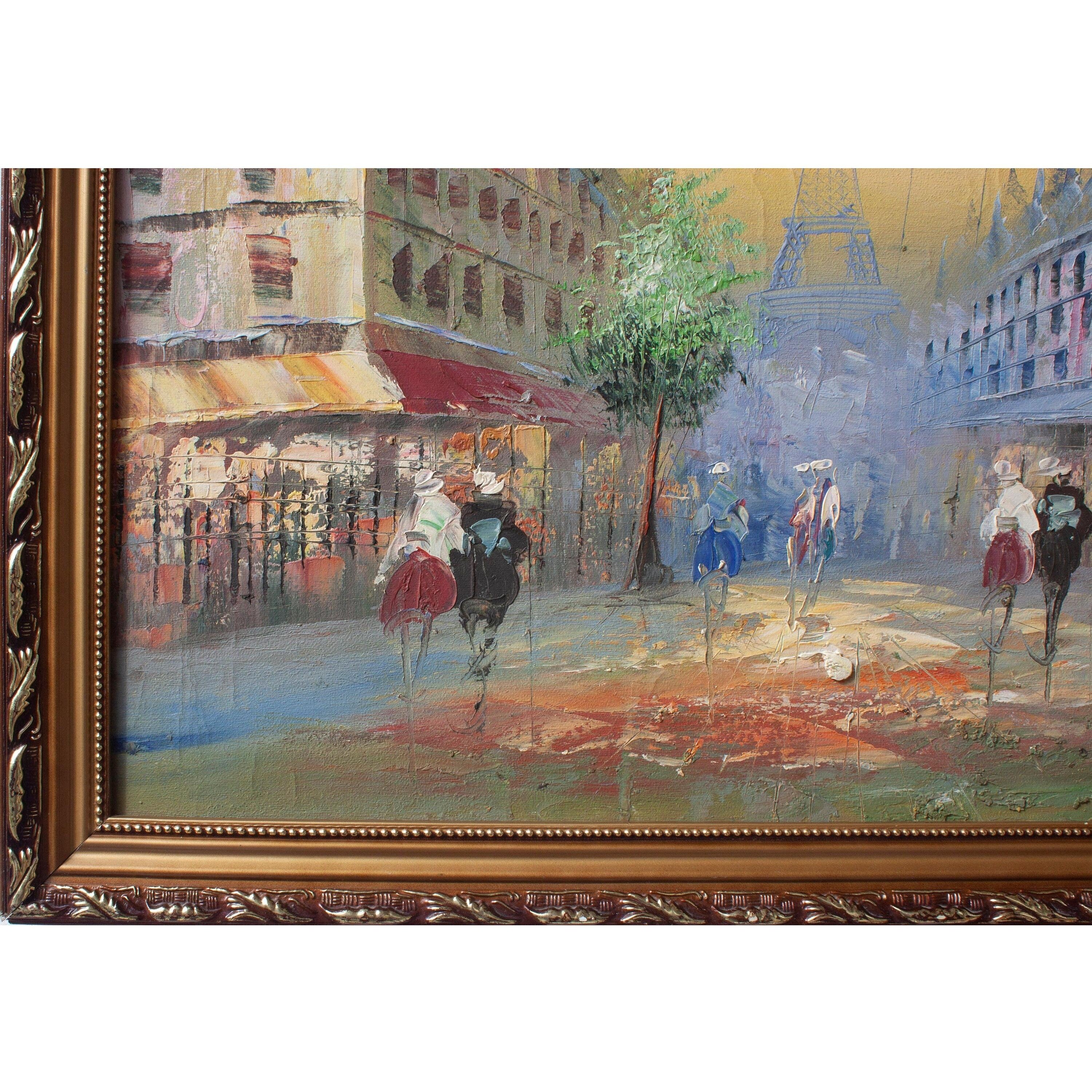 Vintage Oil Eiffel Tower painting on Canvas | Curios & Collectibles