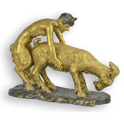 Bronze Group of a Faun and Goat