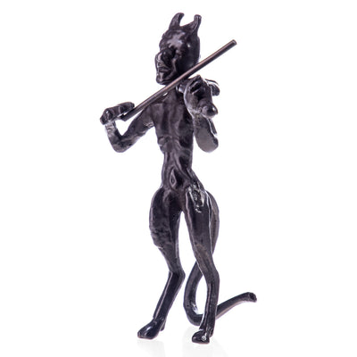 Bronzed copper figure devil with violin | Handcrafted Home Decor