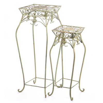 Metal flower stool set/2 | Handcrafted Garden Decor | Unique Home