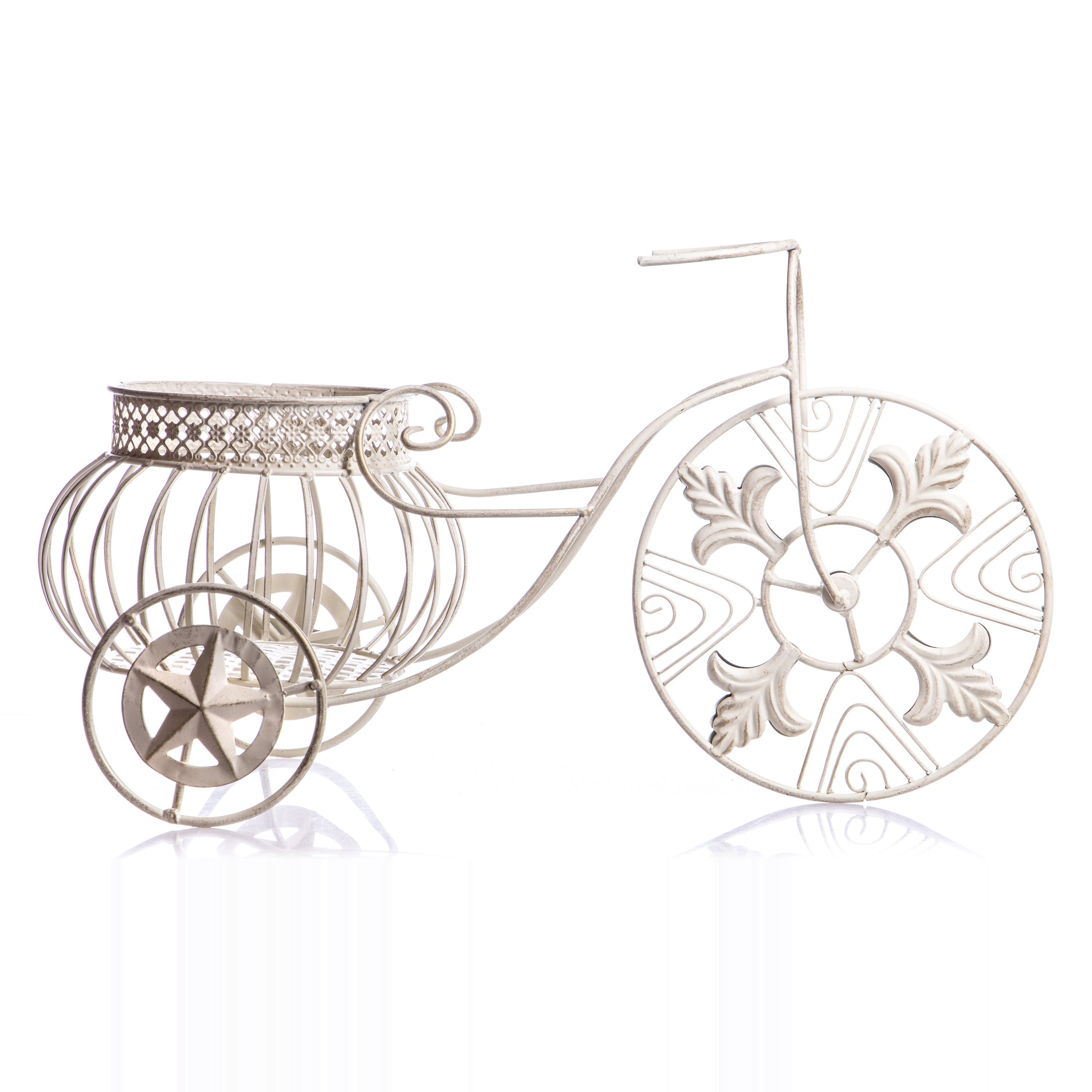 Metal flower basket tricycle | Handcrafted Garden Decor