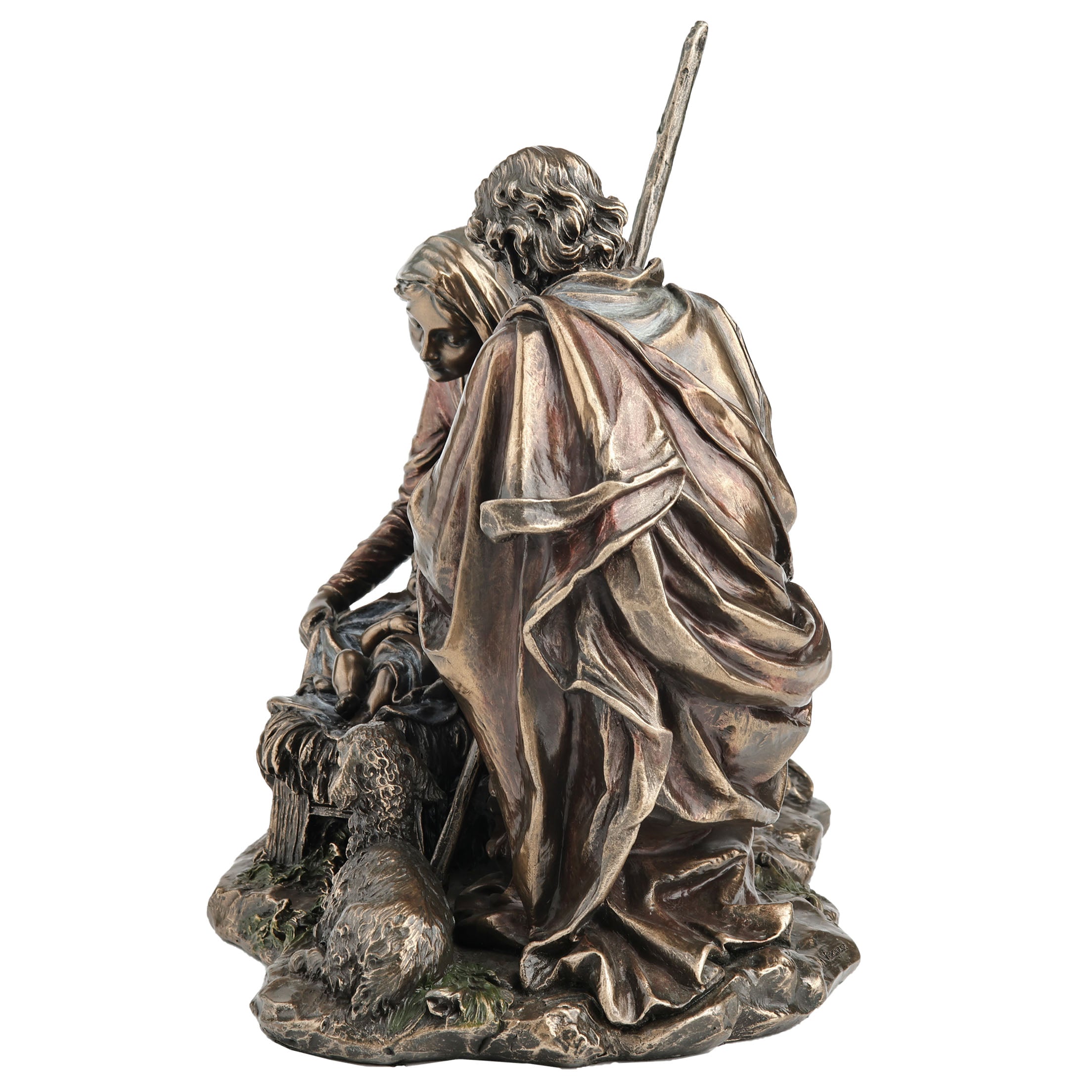 Nativity Baby Jesus, Mary And Joseph With Lamb