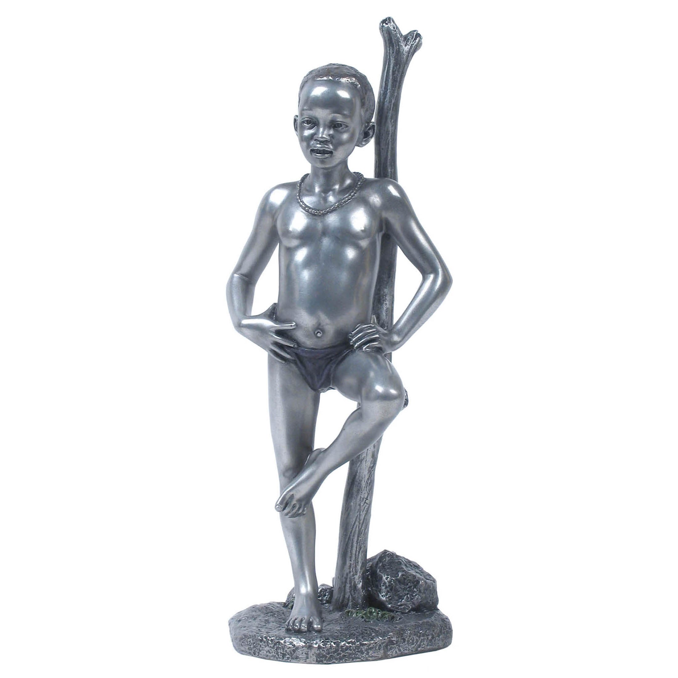Maasai Kid Leaning On Branch(Pewter)