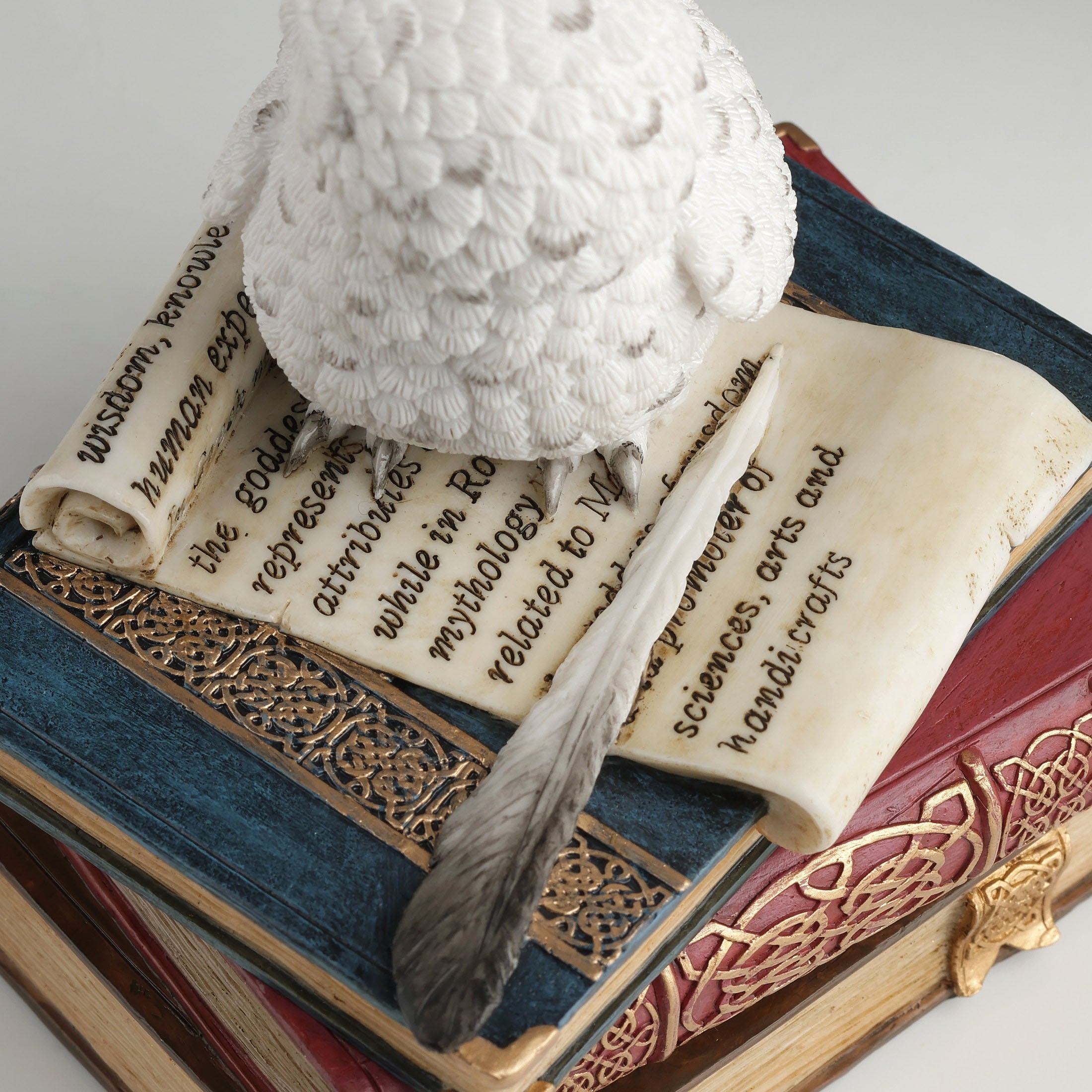 Snow Owl On Books Trinket Box