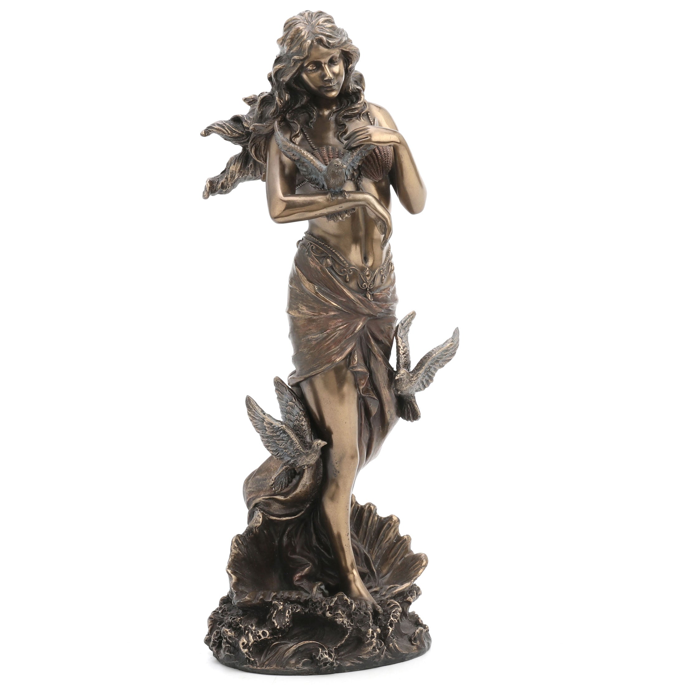 Aphrodite With Doves Standing On Sea Shell