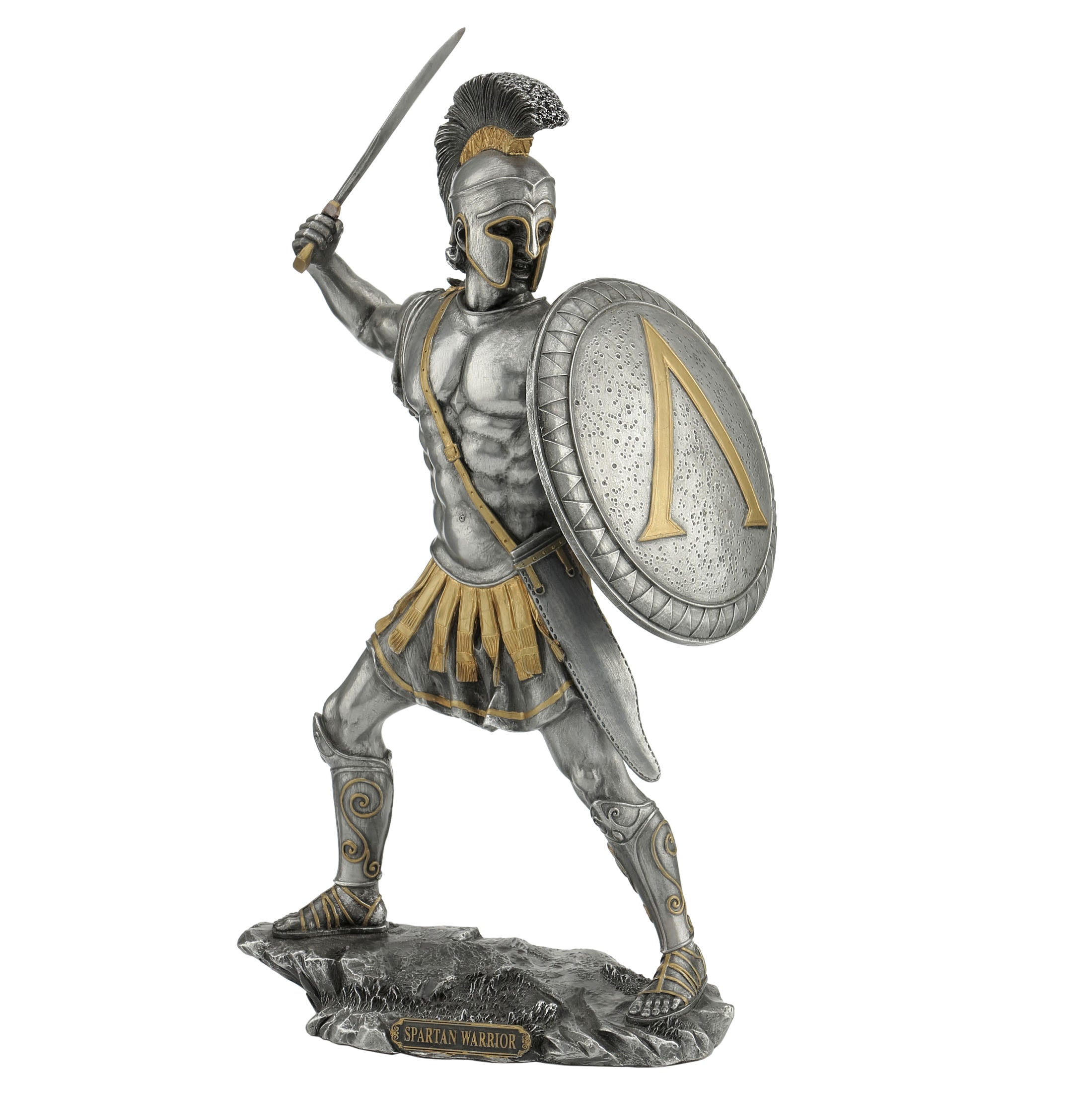 Spartan Warrior With Sword And Hoplite Shield