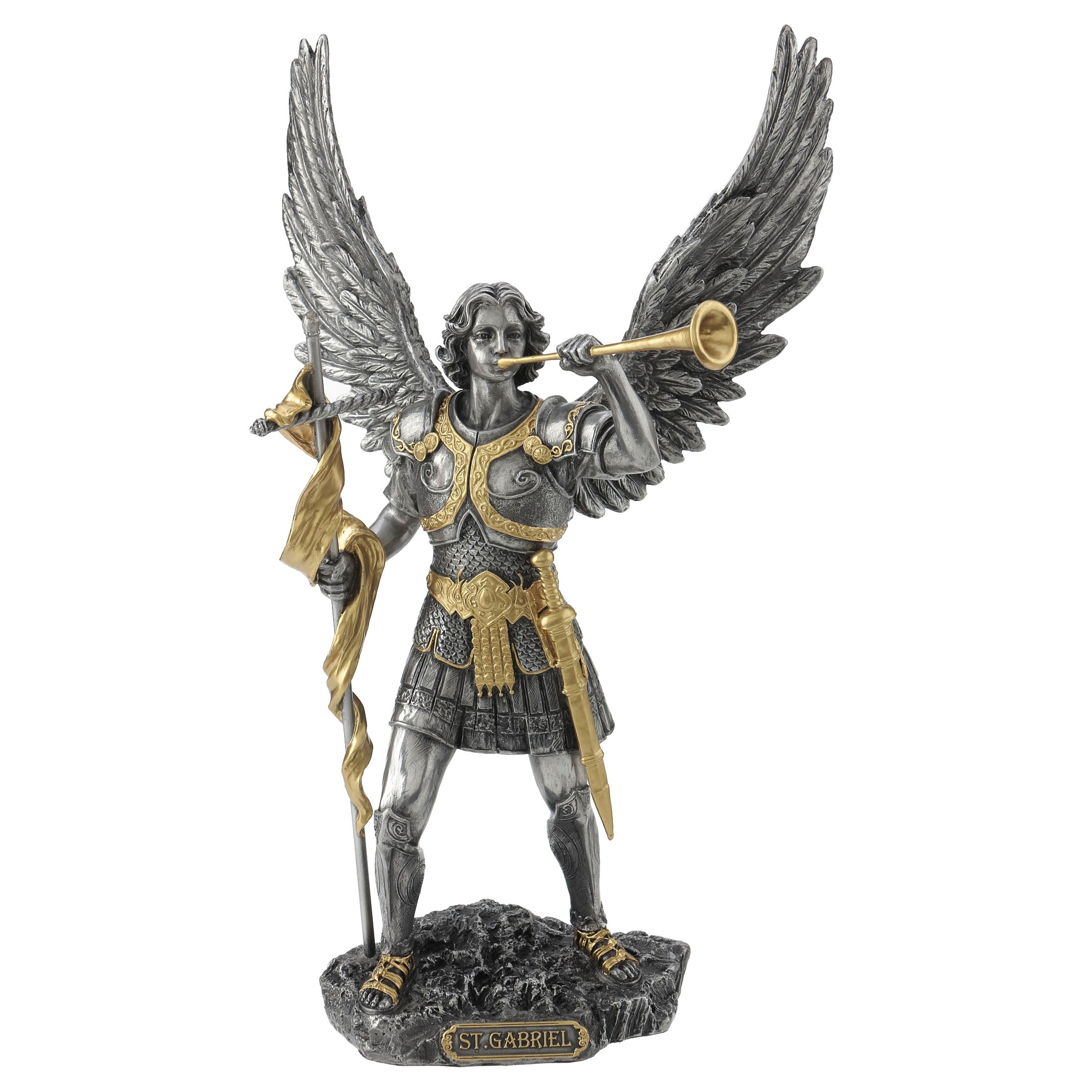 Archangel Saint Gabriel (Pewter and Gold)