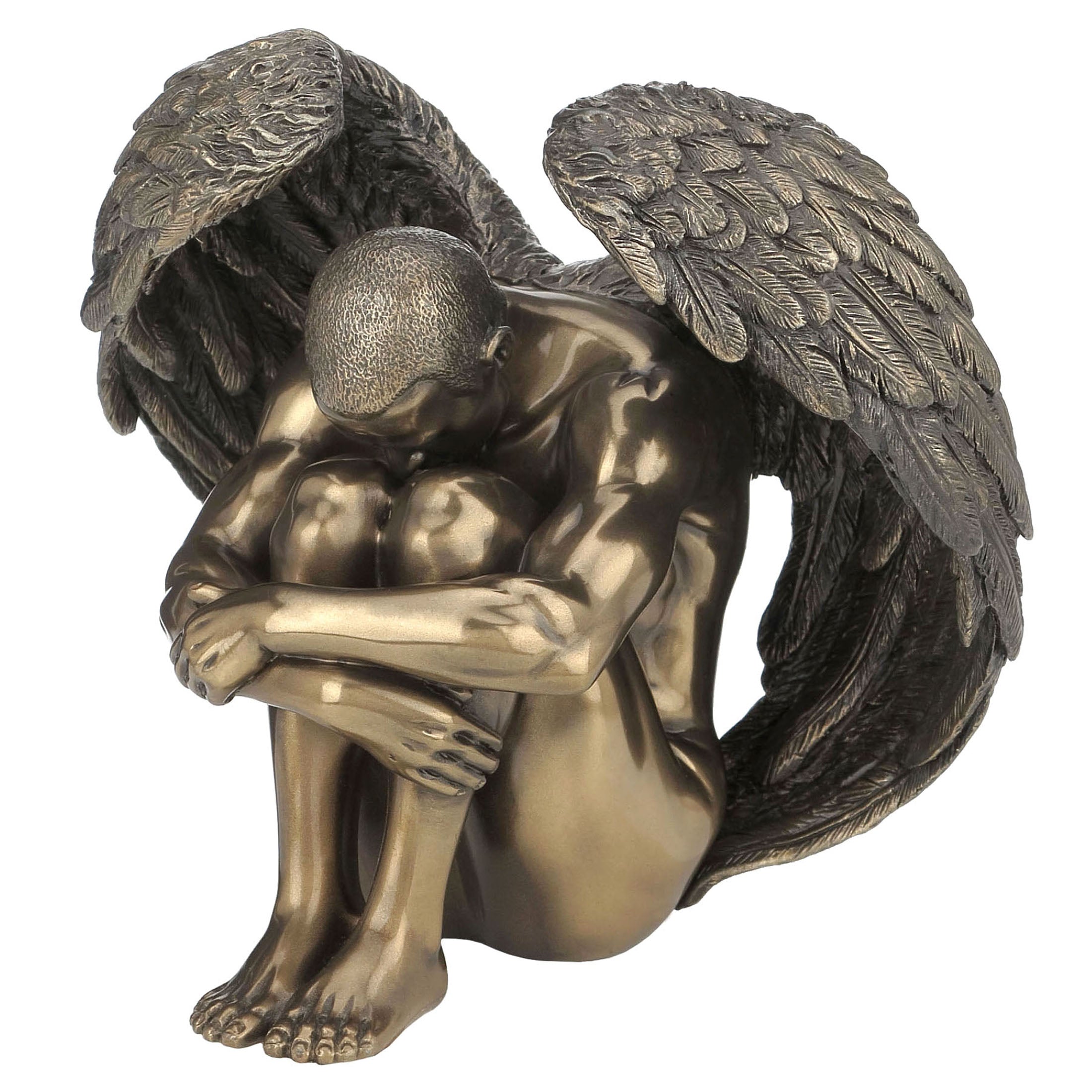 Winged Nude Male Sitting With Arms Holding Over Knees (Mbz)