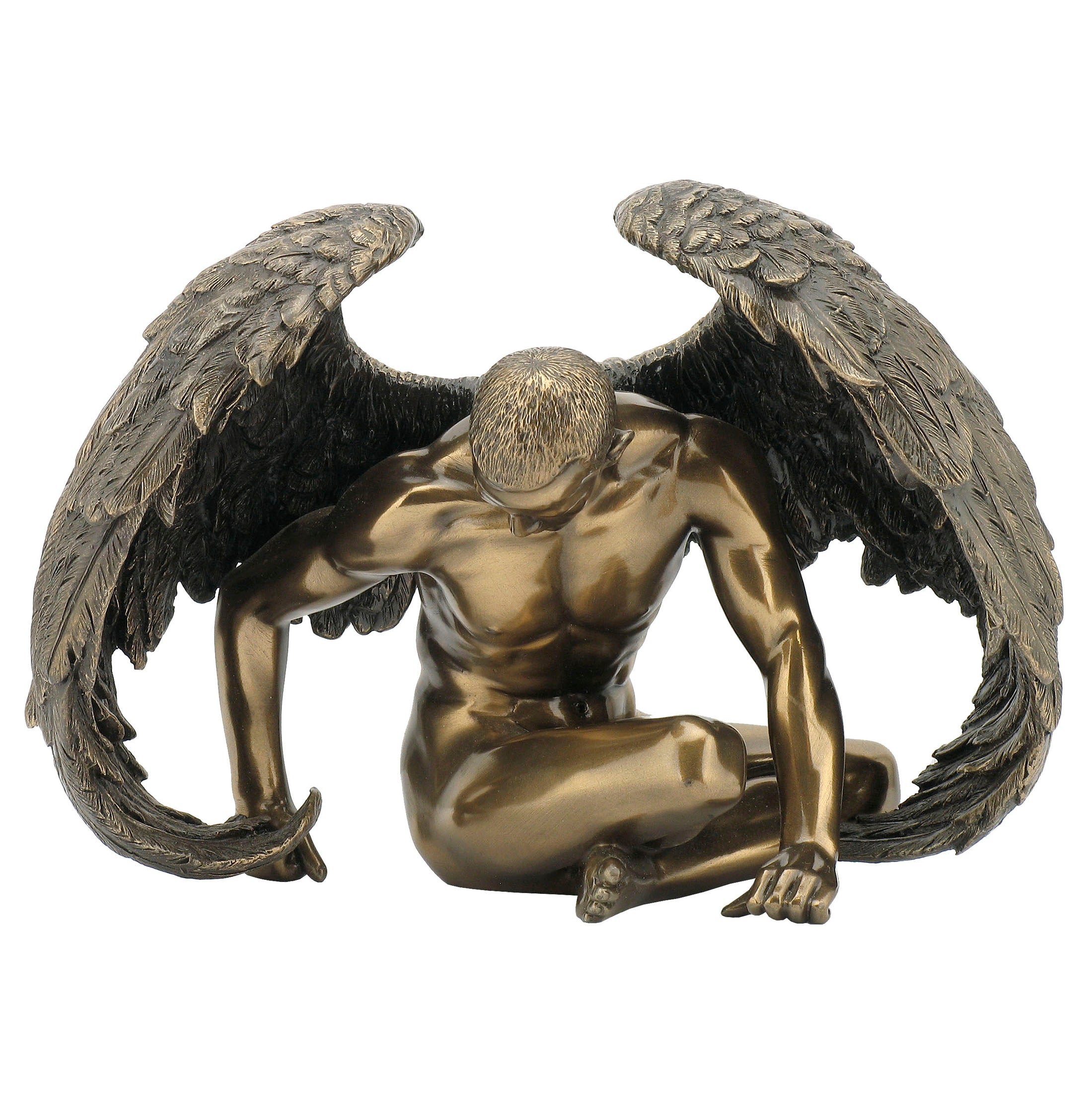 Winged Nude Male Sitting With Hands On The Floor (Mbz)