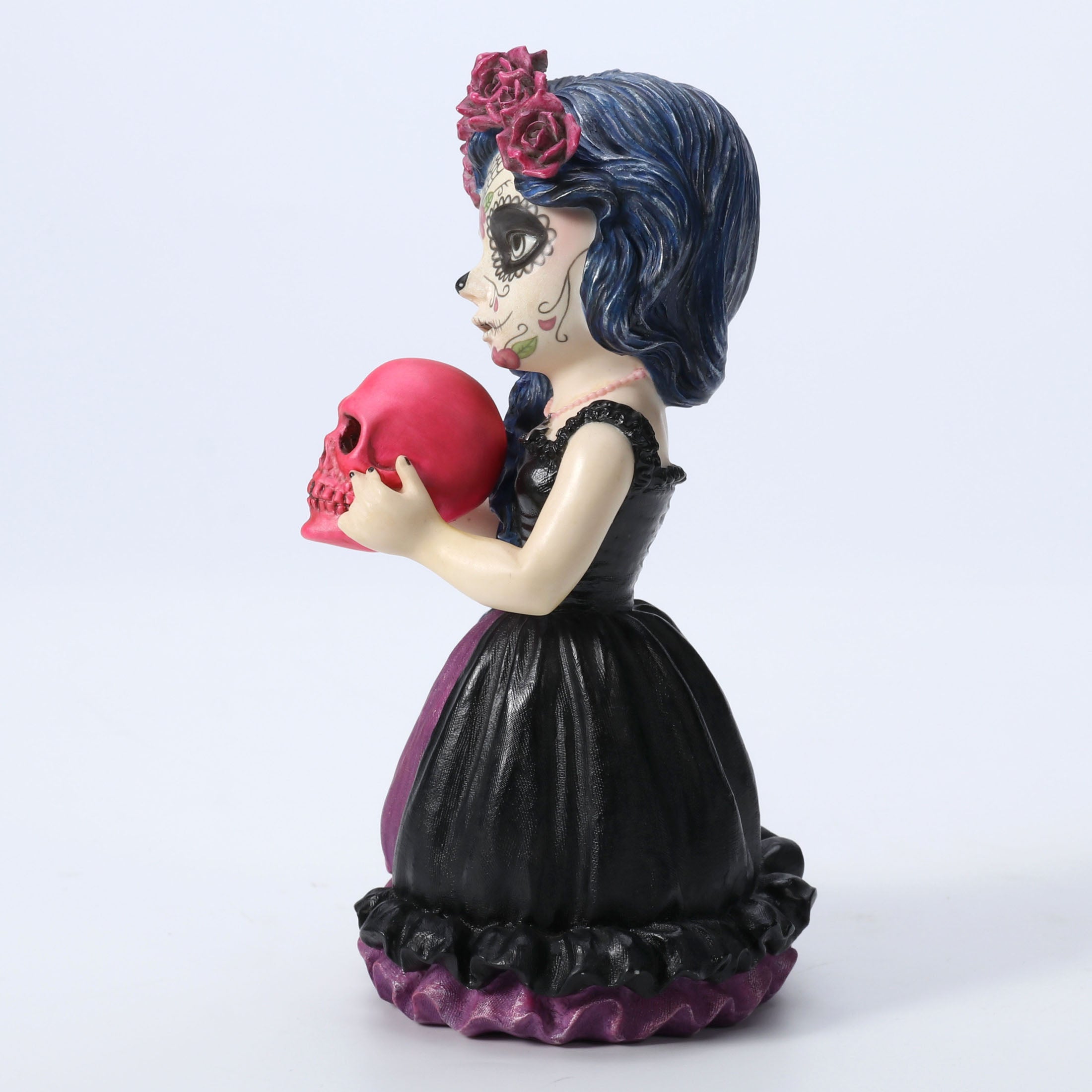 Cosplay Kids Day Of The Dead Holding Pink Skull