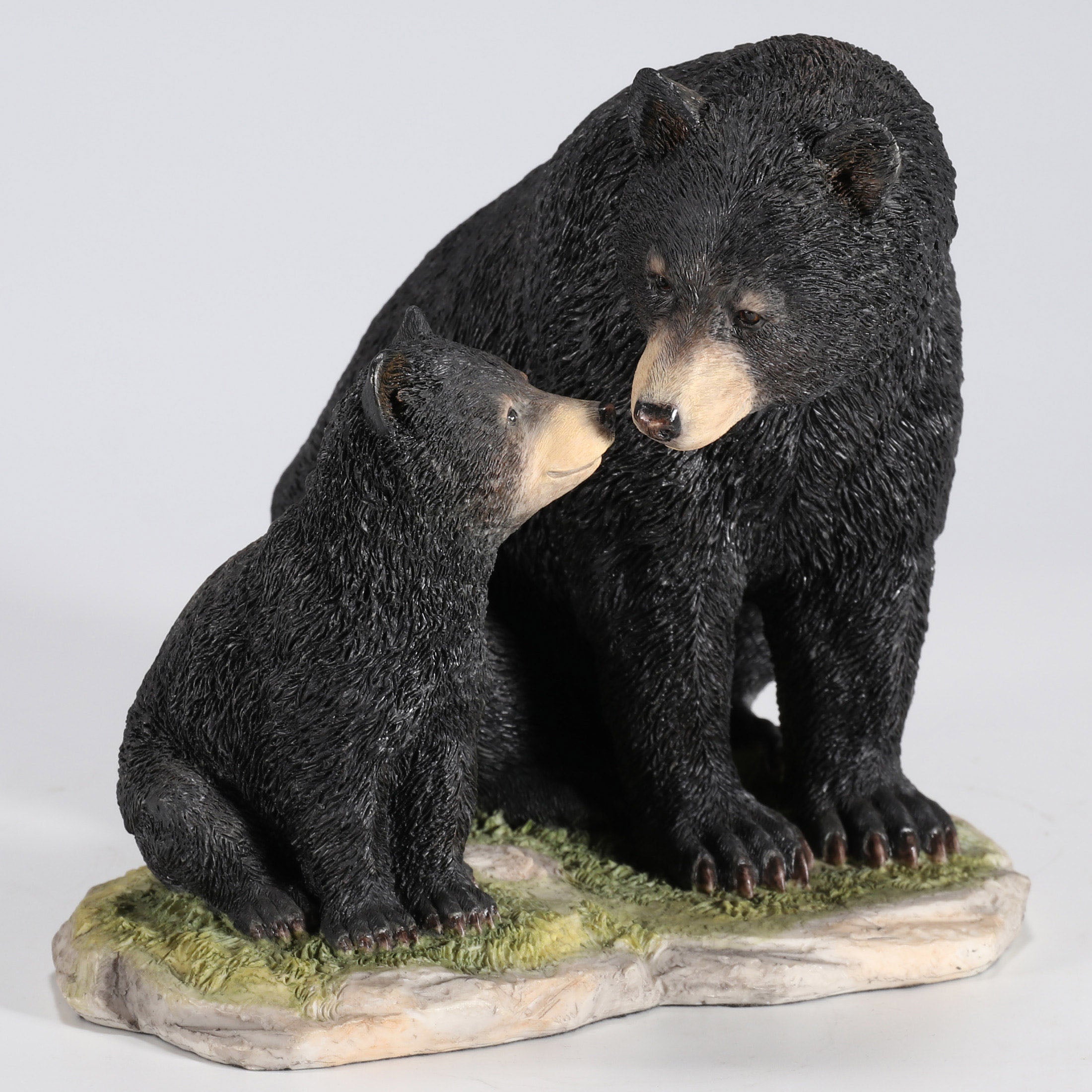 Black Bear Sitting With Her Cub