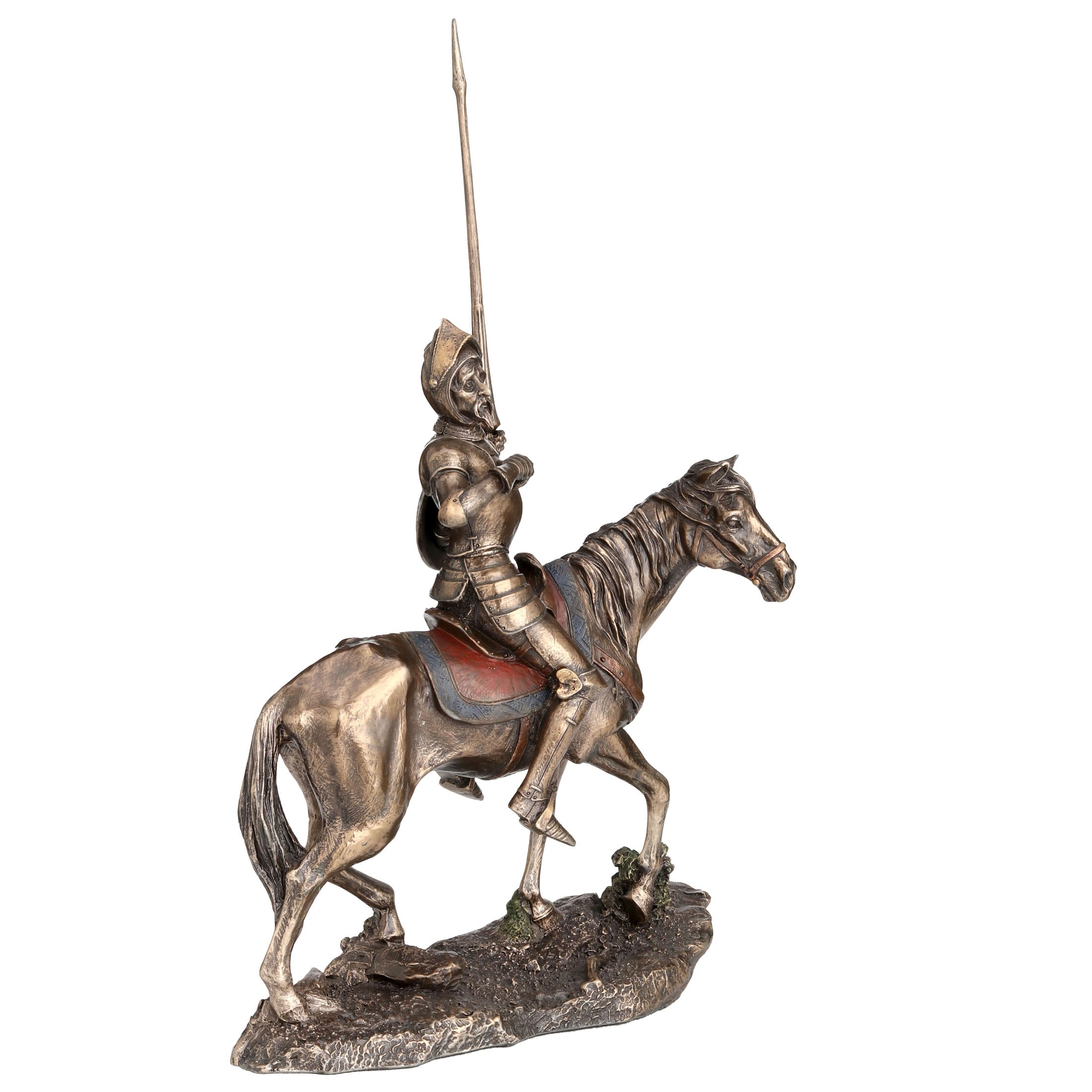 Don Quixote Wearing Full Armor On Horse With Lance And Shield (Mbz+Color)