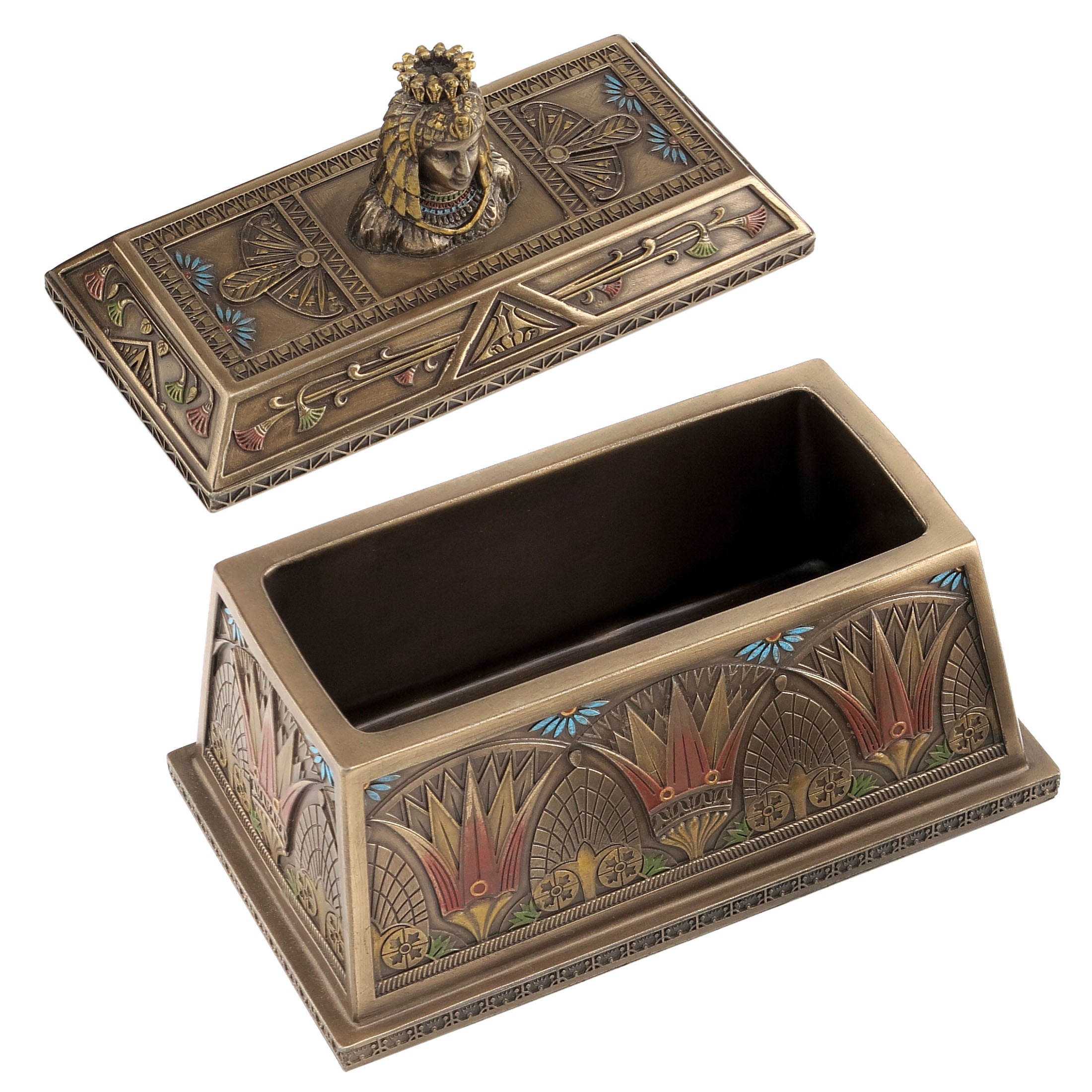 Art Deco Egyptian Queen Bust Trinket Box (Mbz+Color)