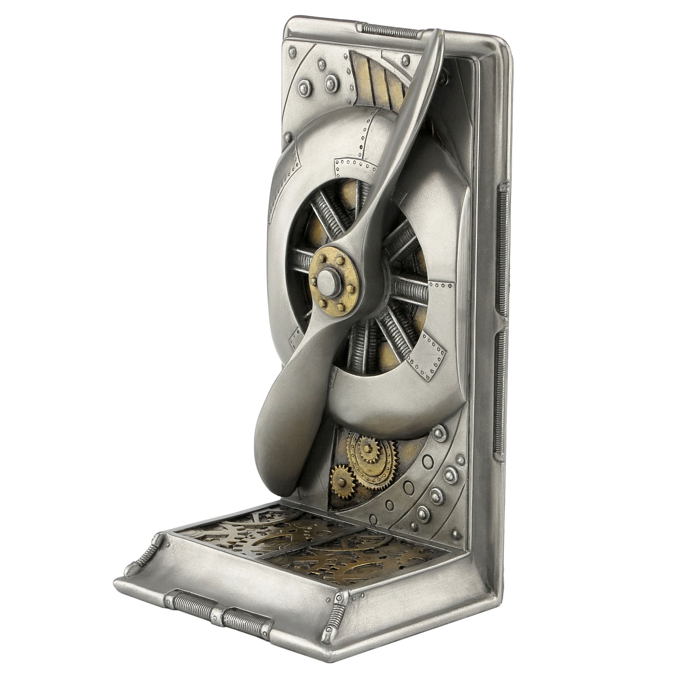 Steampunk Propeller Bookend (Steel+Brass) (Single Bookend)