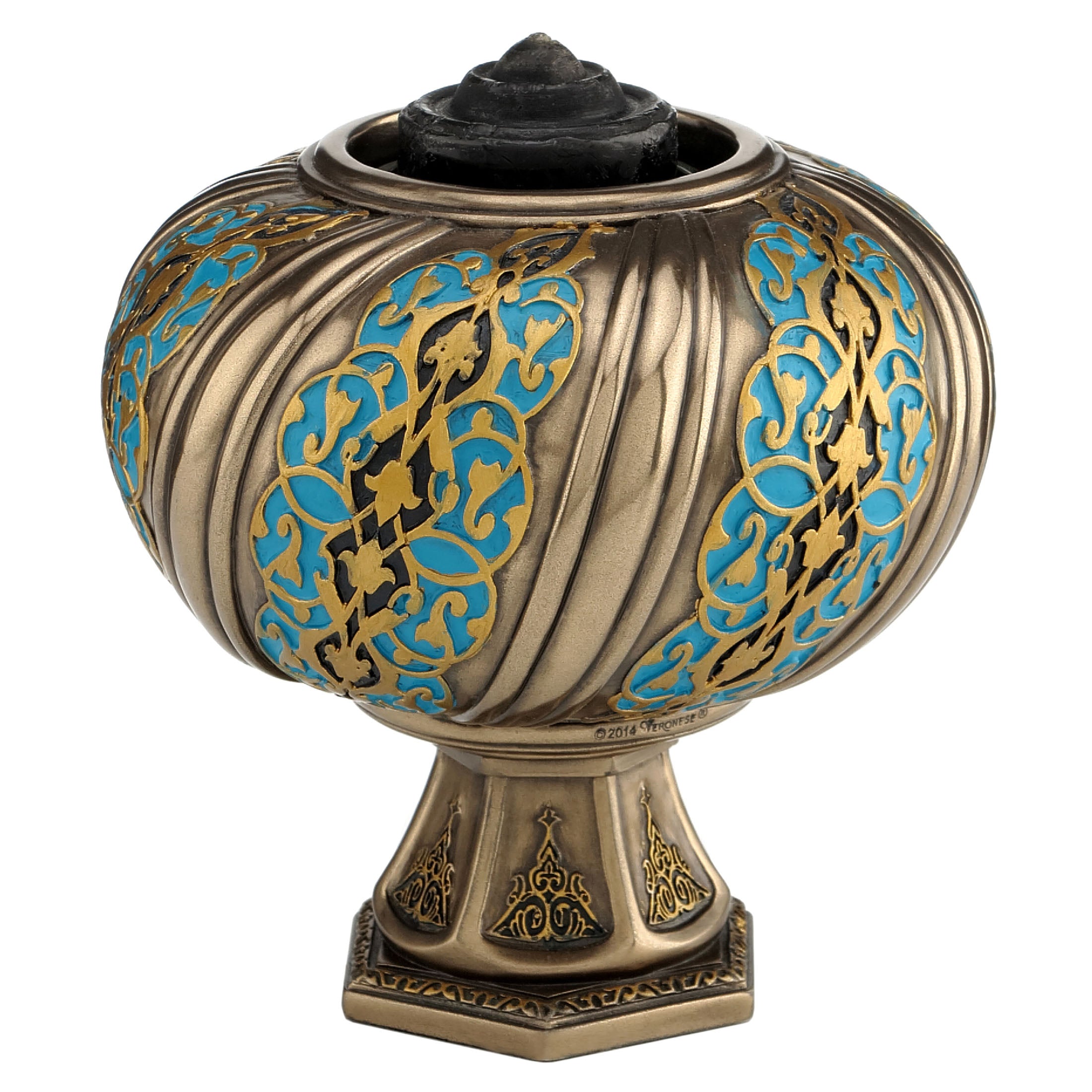 Globular Top On Hexagonal Stand Tea Light Holder