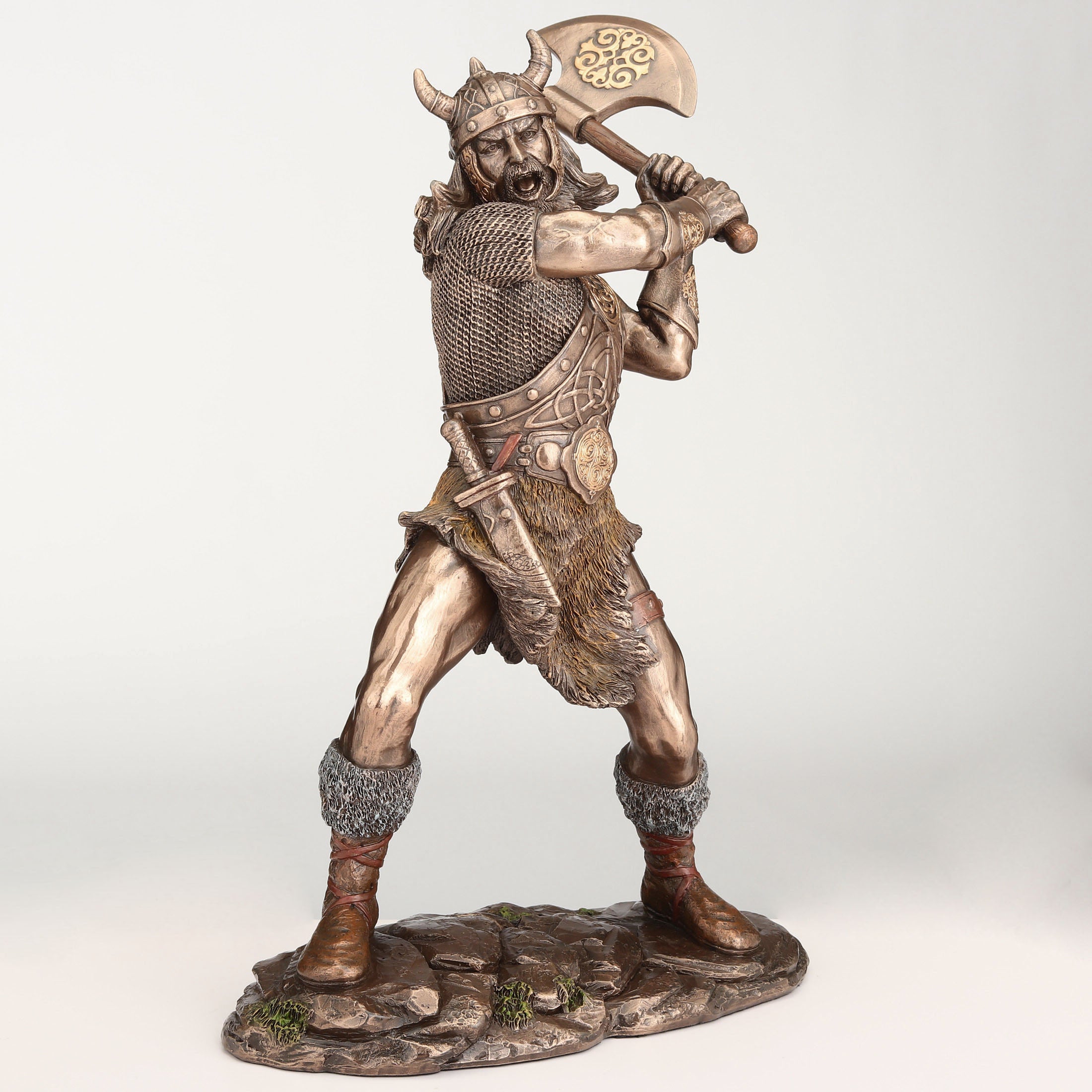 Viking Warrior Swinging An Axe (Mbz+Color)
