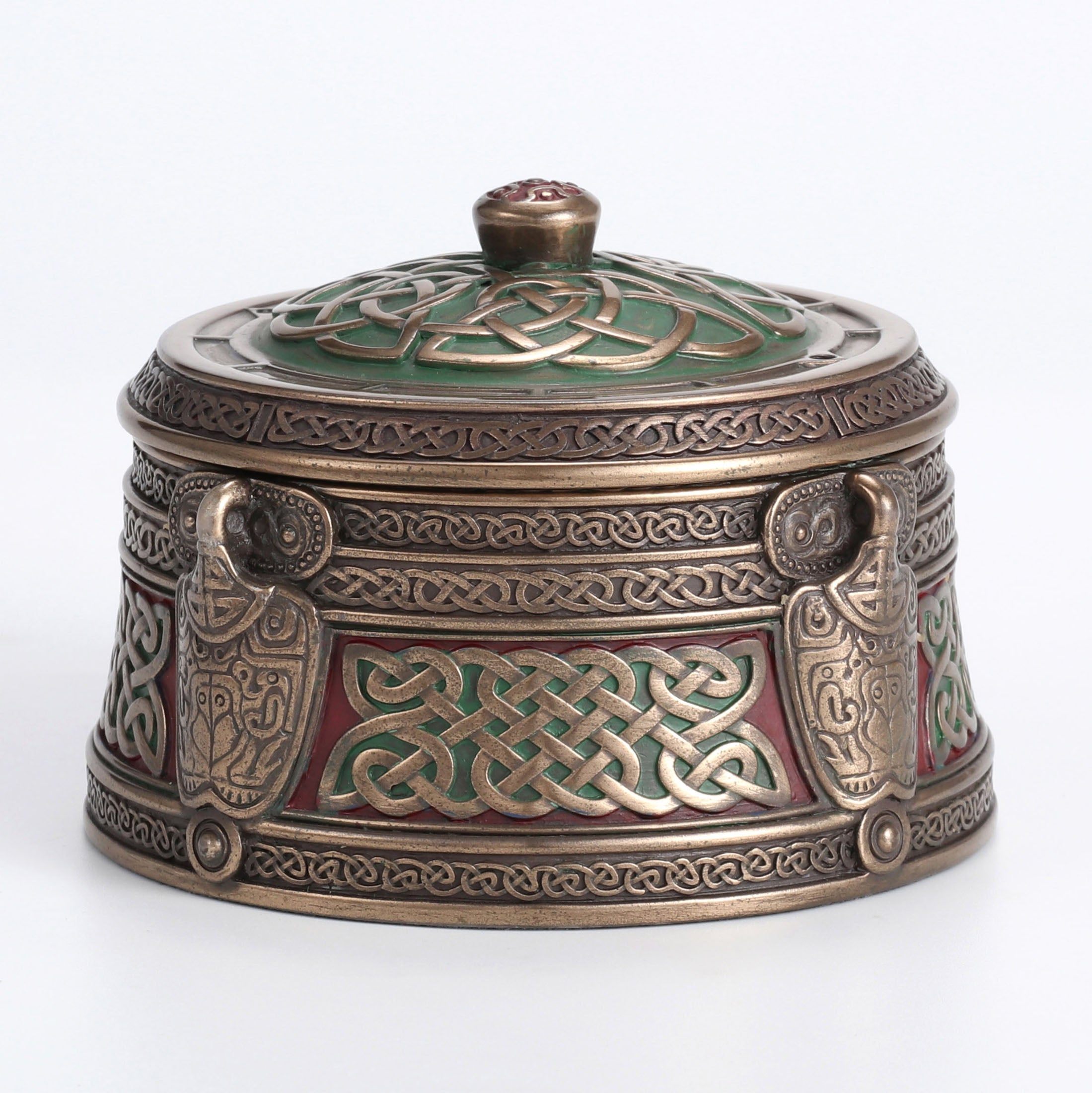 Celtic Pattern Round Trinket Box