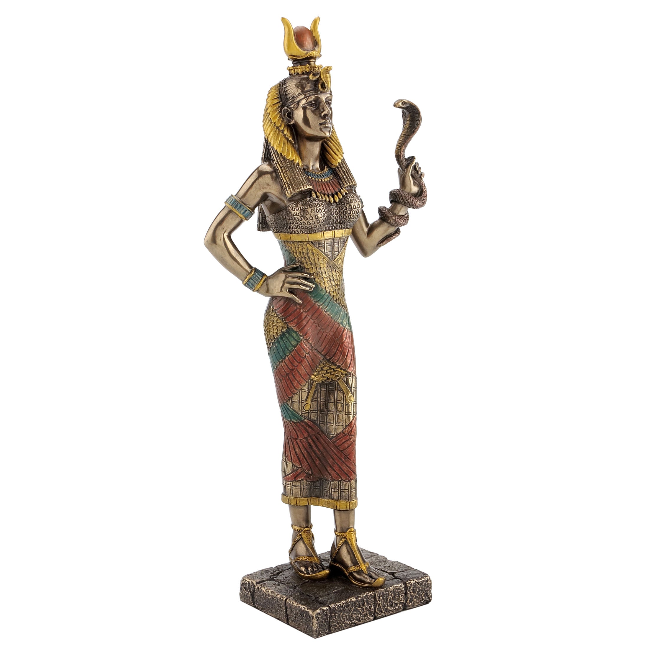 Egyptian Goddess Hathor Holding A Snake
