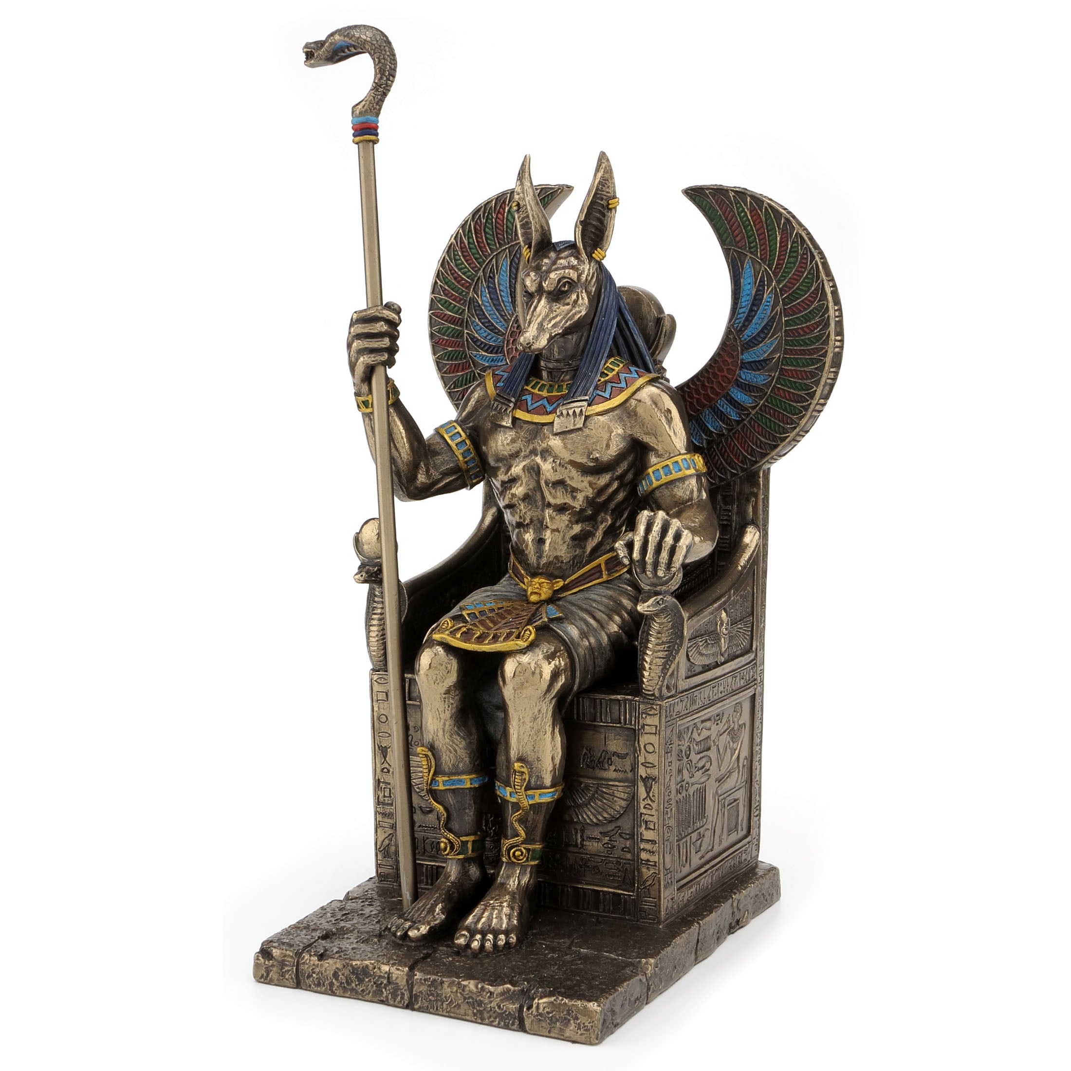 Egyptian God Anubis Sitting In A Throne