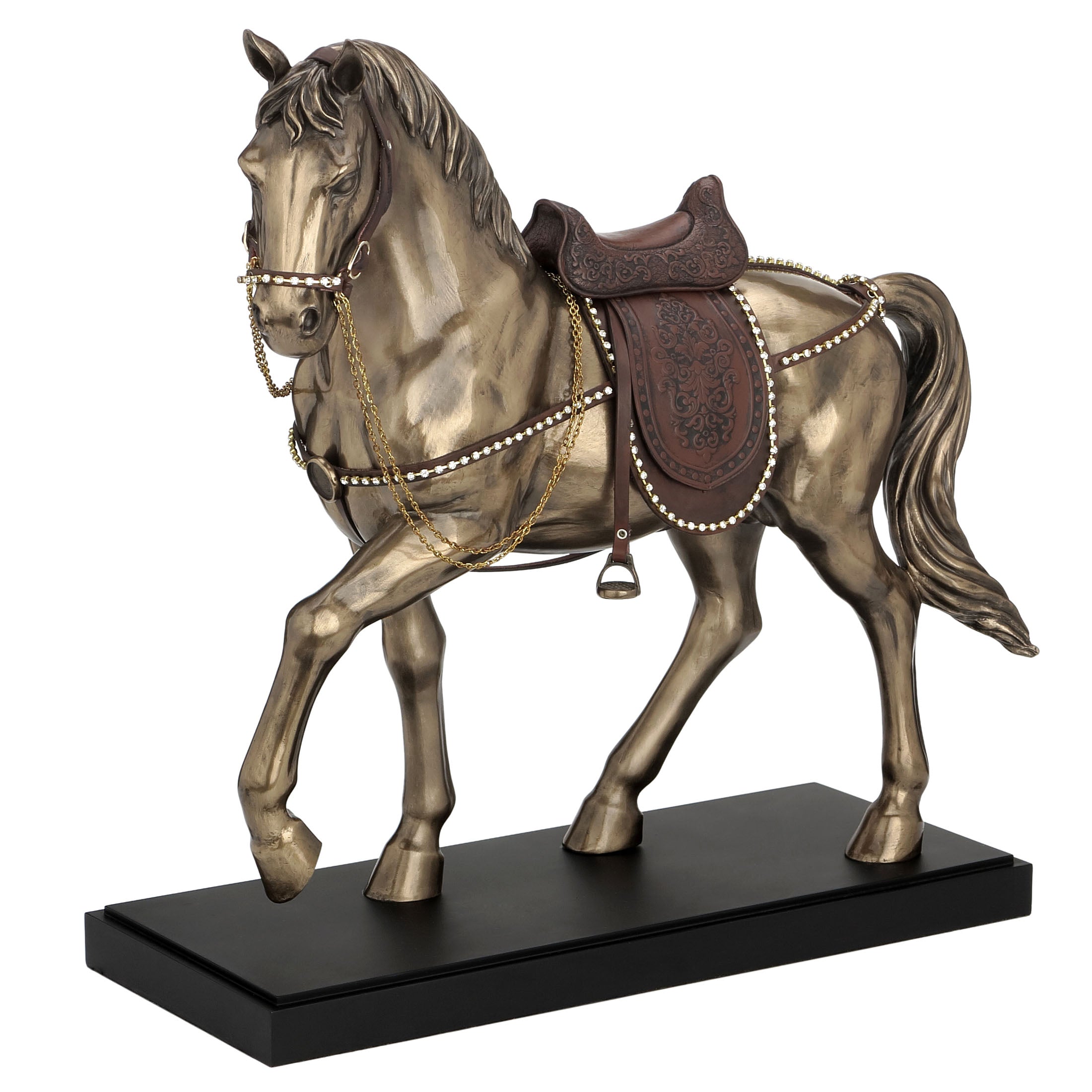 Horse With Crystals On Bridle And Saddle