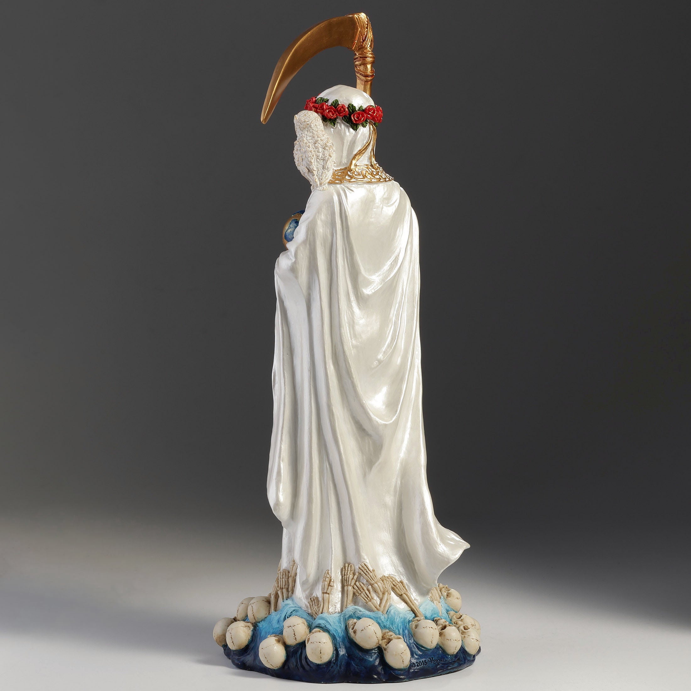 Santa Muerte Holding Scythe And Globe