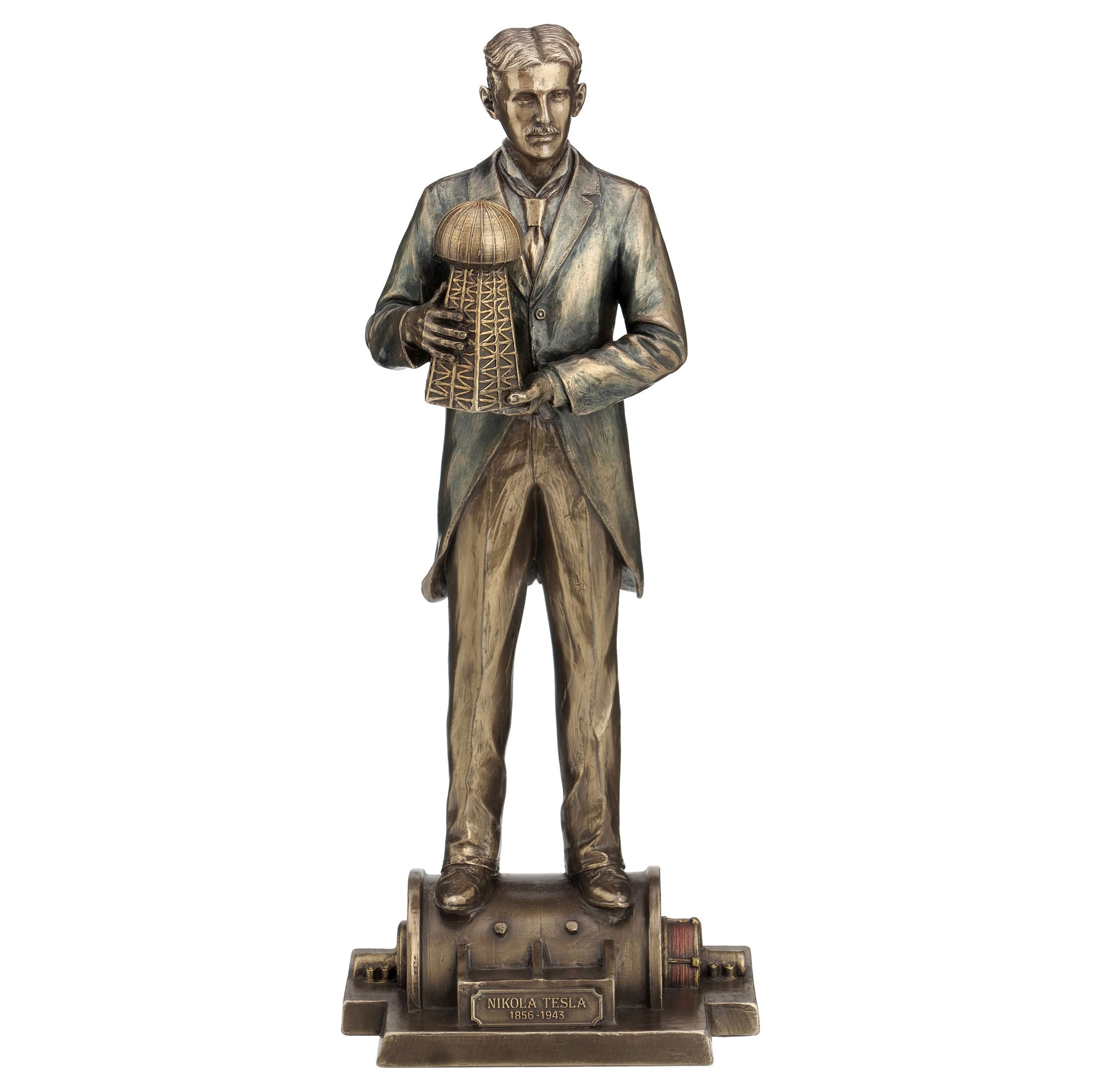 Nikola Tesla Holding A Model Of Wardenclyffe Tower