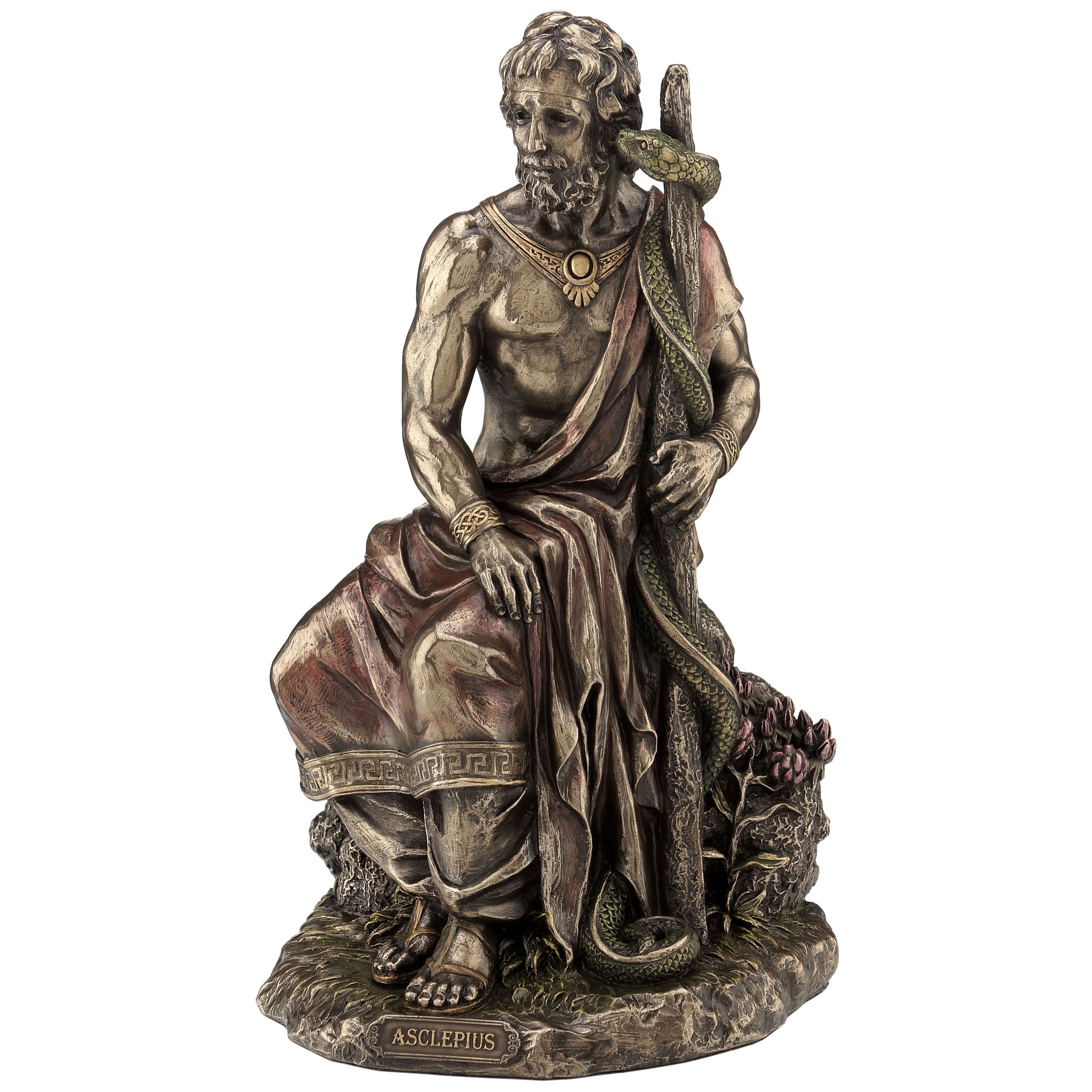 Asclepius Greek God Of Medicine, Holding Asklepian