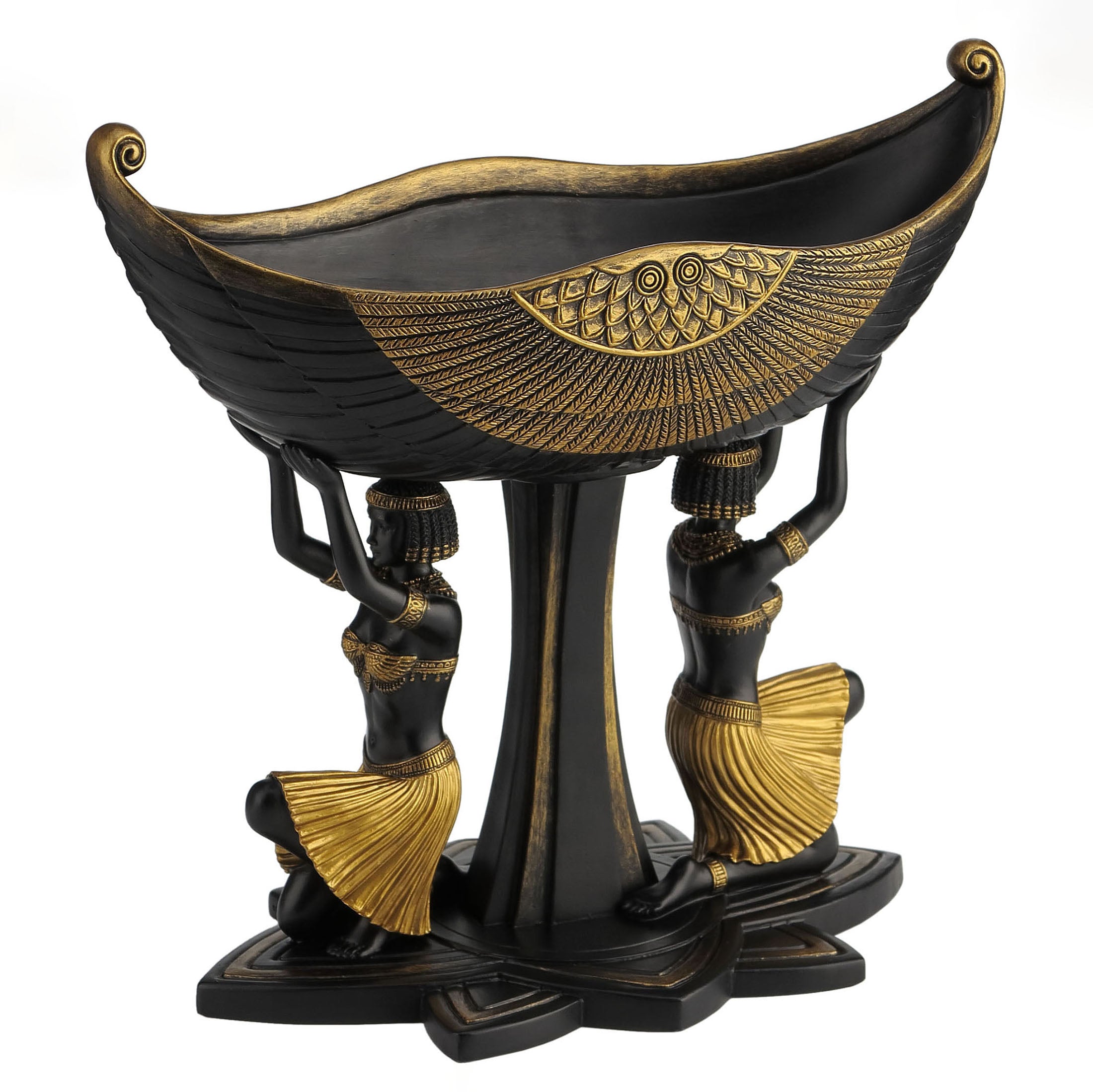 Art Deco Kneeling Egyptian Maidens Coupe