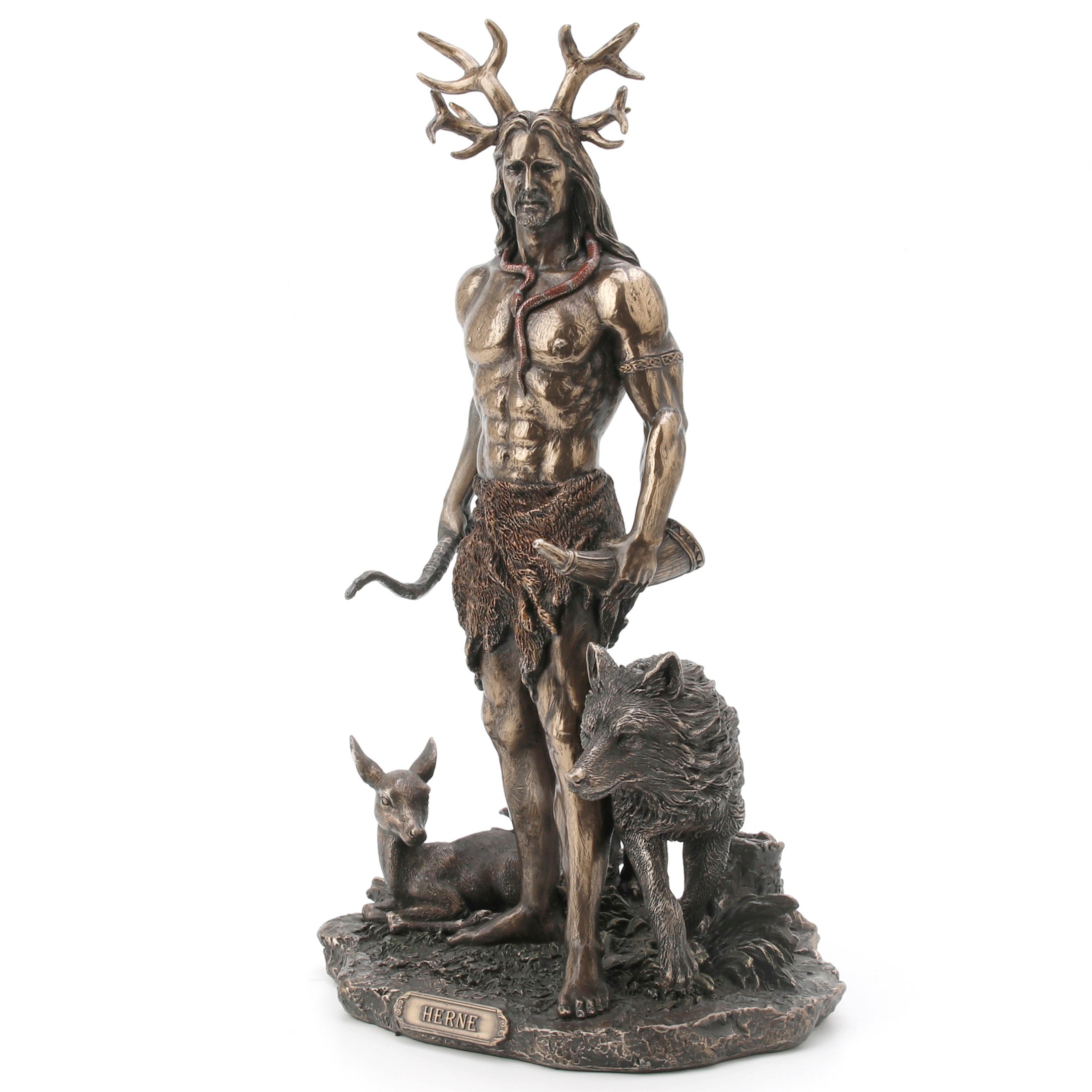 Herne The Hunter With Deer And Wolf