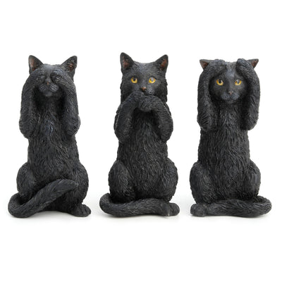 Black Kittens Hear No Evil, Speak No Evil, See No Evil (Set Of 3)
