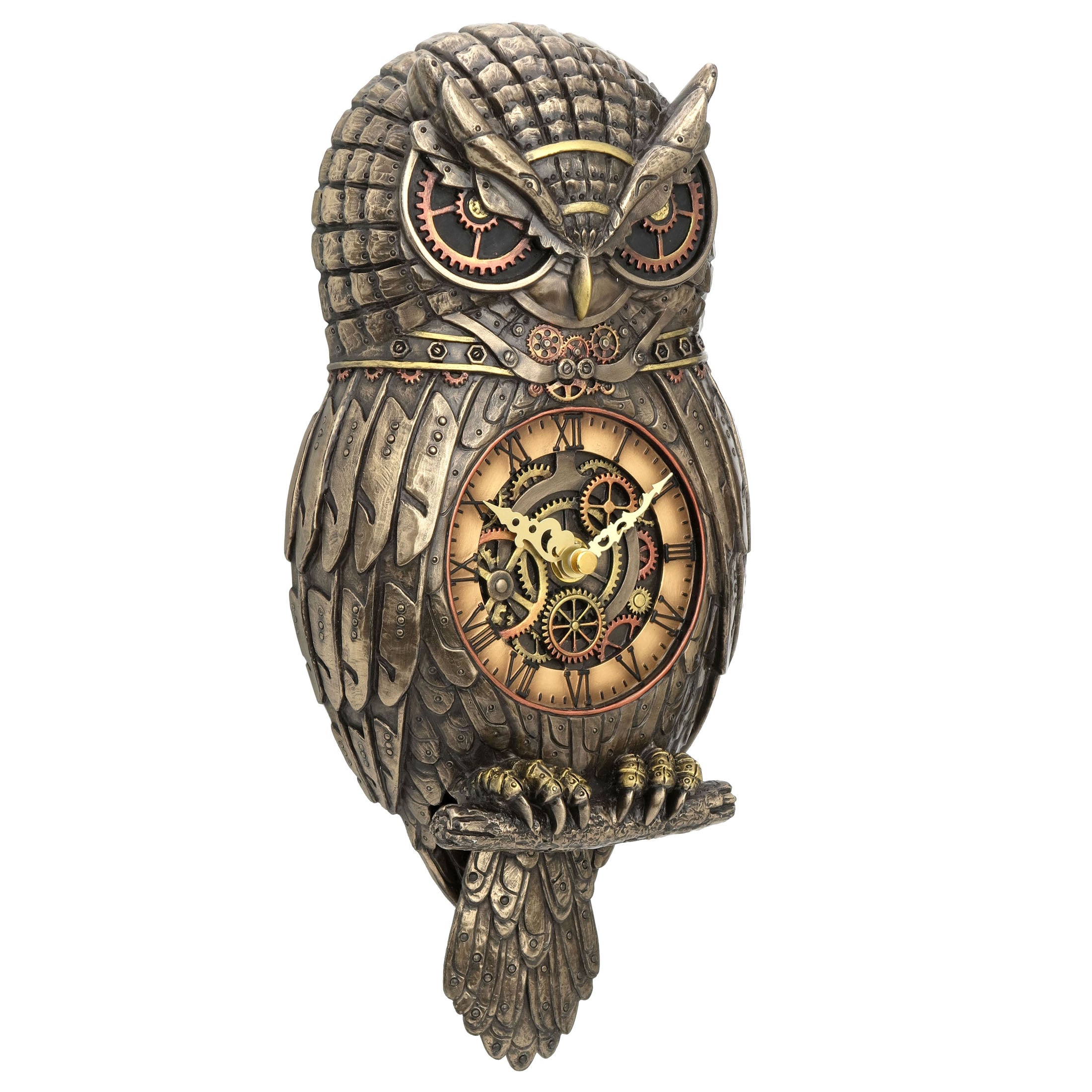 Steampunk Owl Pendulum Wall Clock