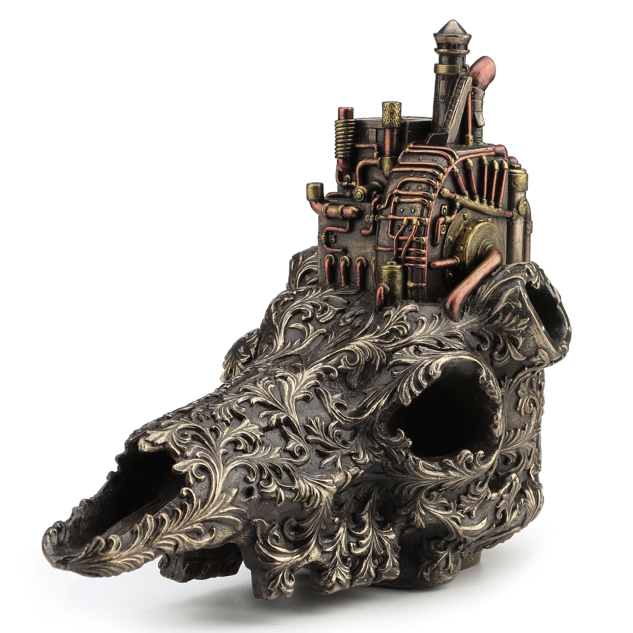 Steampunk Machinarium On Top Of Decorated Skull